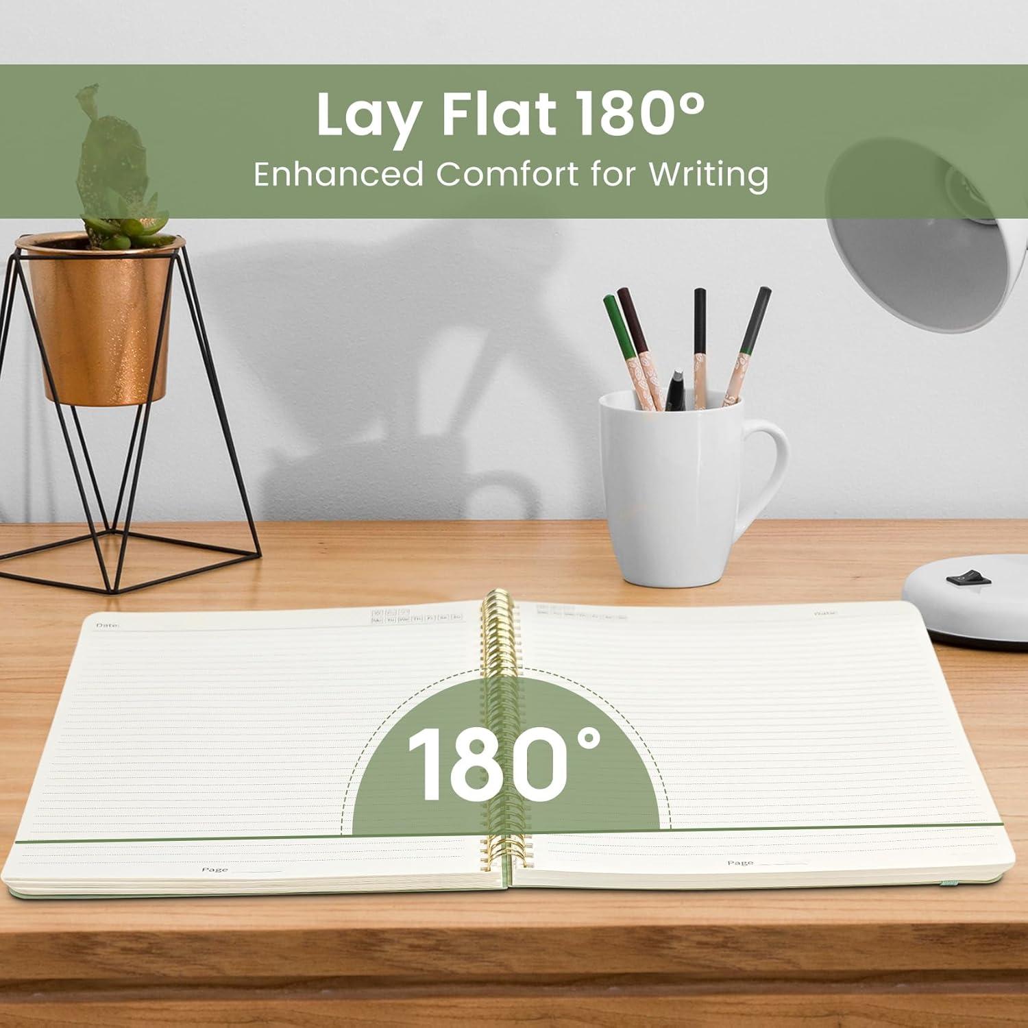 image:imageTaja Spiral Lined Notebook 85x11 Notebooks for Work Large A4 Journal for Women amp Men College Ruled Journaling Notebook for Writing Plastic Cover Spiral Journal PurpleFGreen
