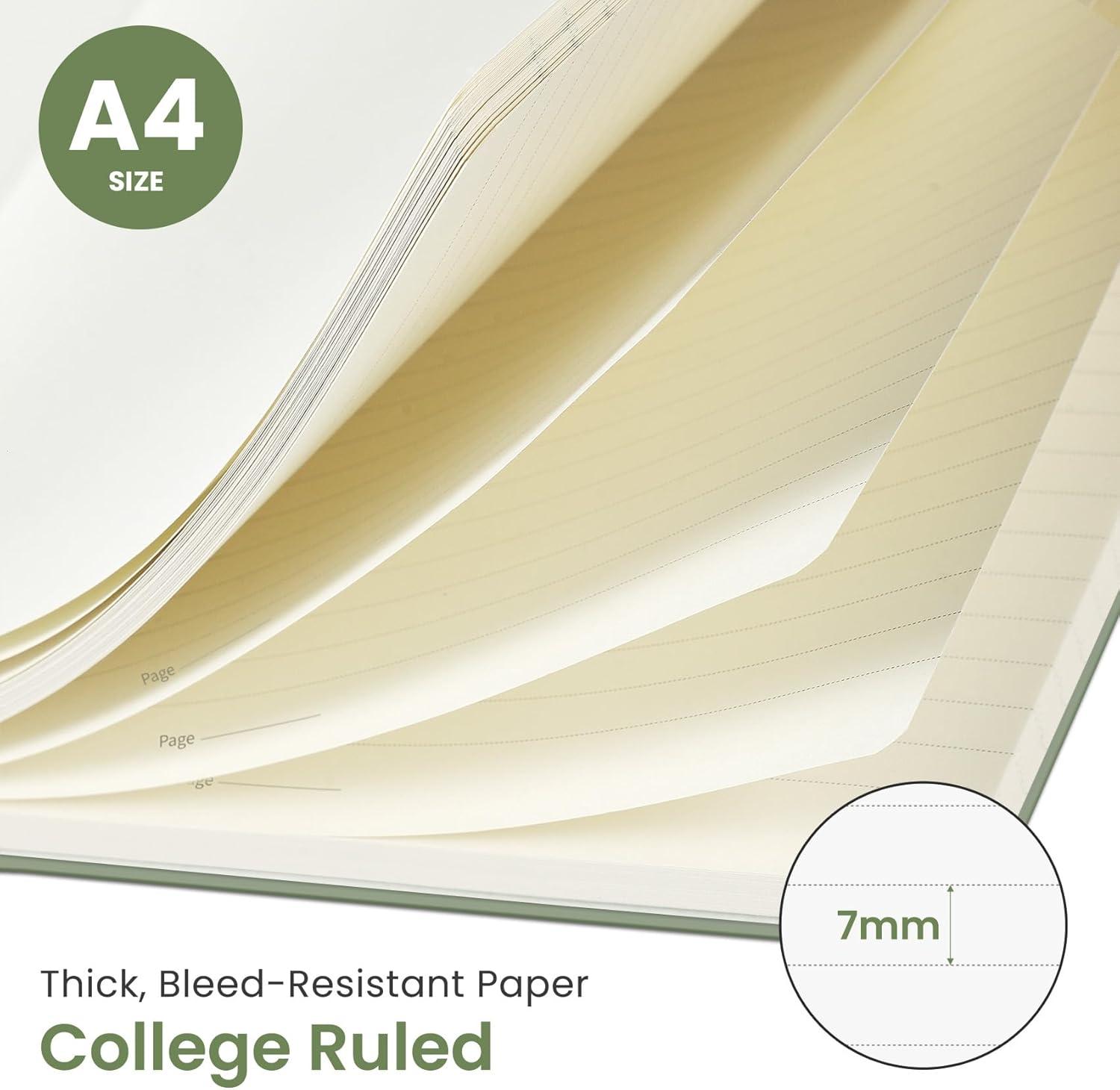 image:imageTaja Spiral Lined Notebook 85x11 Notebooks for Work Large A4 Journal for Women amp Men College Ruled Journaling Notebook for Writing Plastic Cover Spiral Journal PurpleBGreen