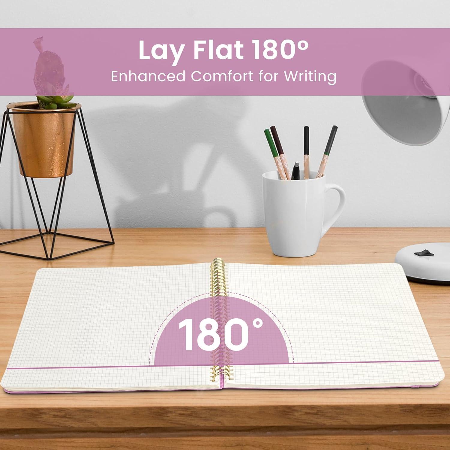 image:imageTaja Spiral Lined Notebook 85x11 Notebooks for Work Large A4 Journal for Women amp Men College Ruled Journaling Notebook for Writing Plastic Cover Spiral Journal PurpleAPurple