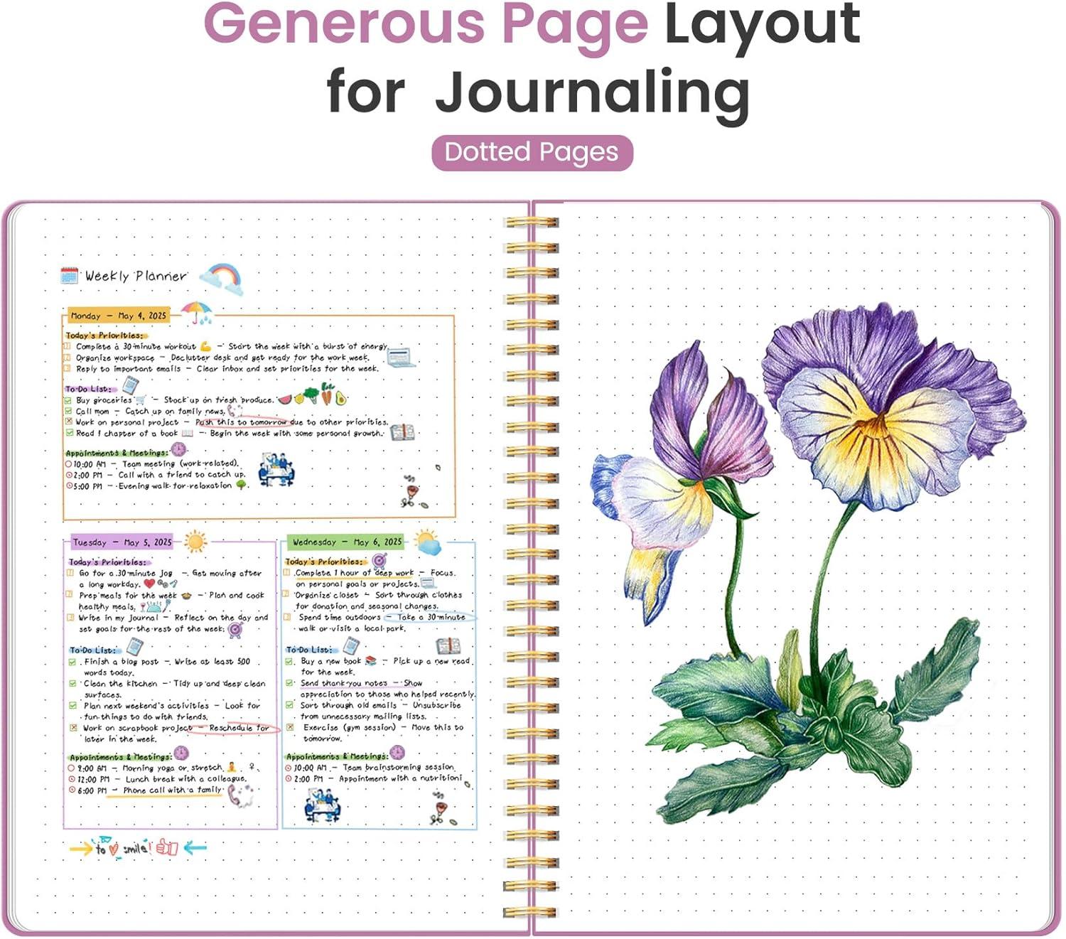 image:imageTaja Spiral Lined Notebook 85x11 Notebooks for Work Large A4 Journal for Women amp Men College Ruled Journaling Notebook for Writing Plastic Cover Spiral Journal PurpleAPurple