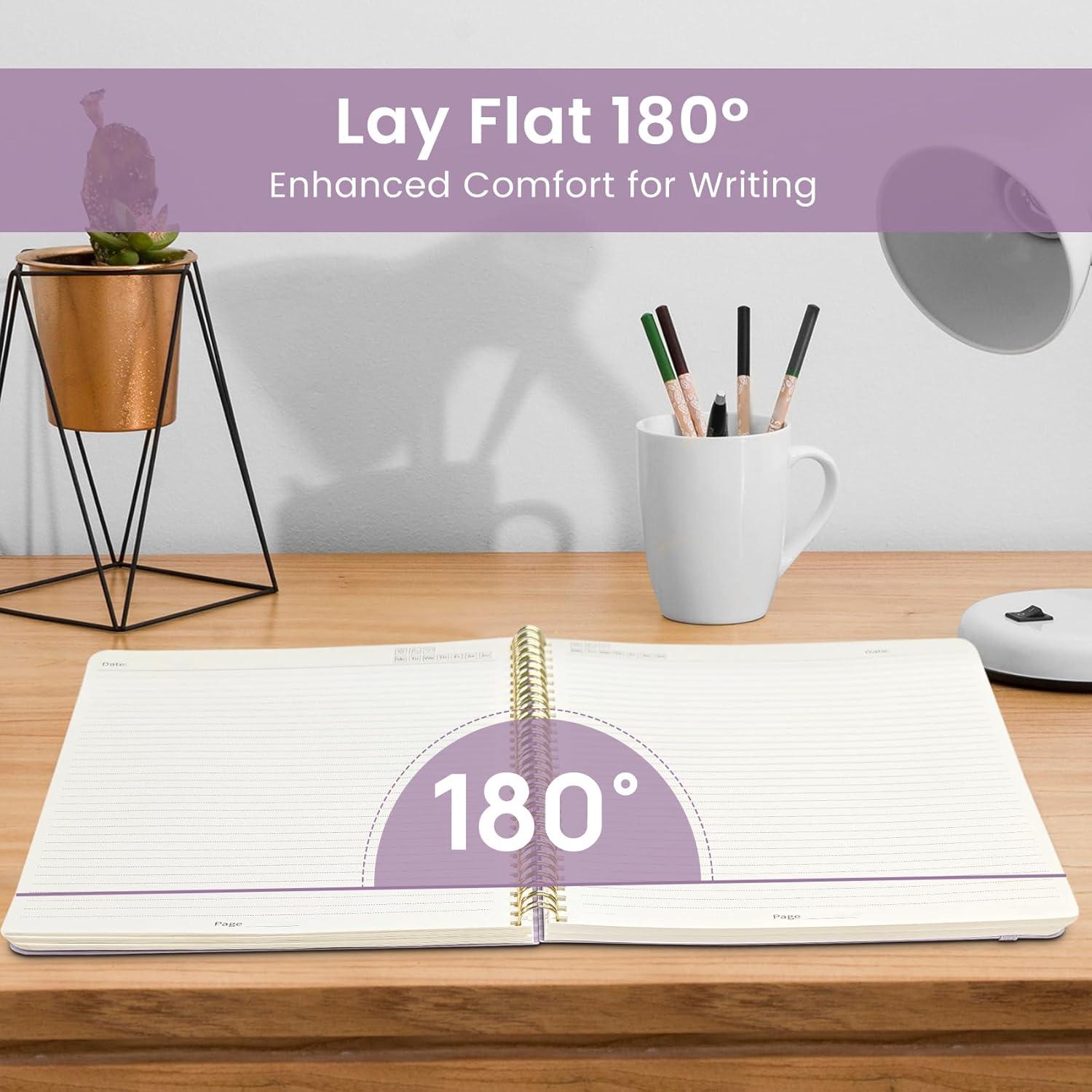 image:imageTaja Spiral Lined Notebook 85x11 Notebooks for Work Large A4 Journal for Women amp Men College Ruled Journaling Notebook for Writing Plastic Cover Spiral Journal PurpleGLilac