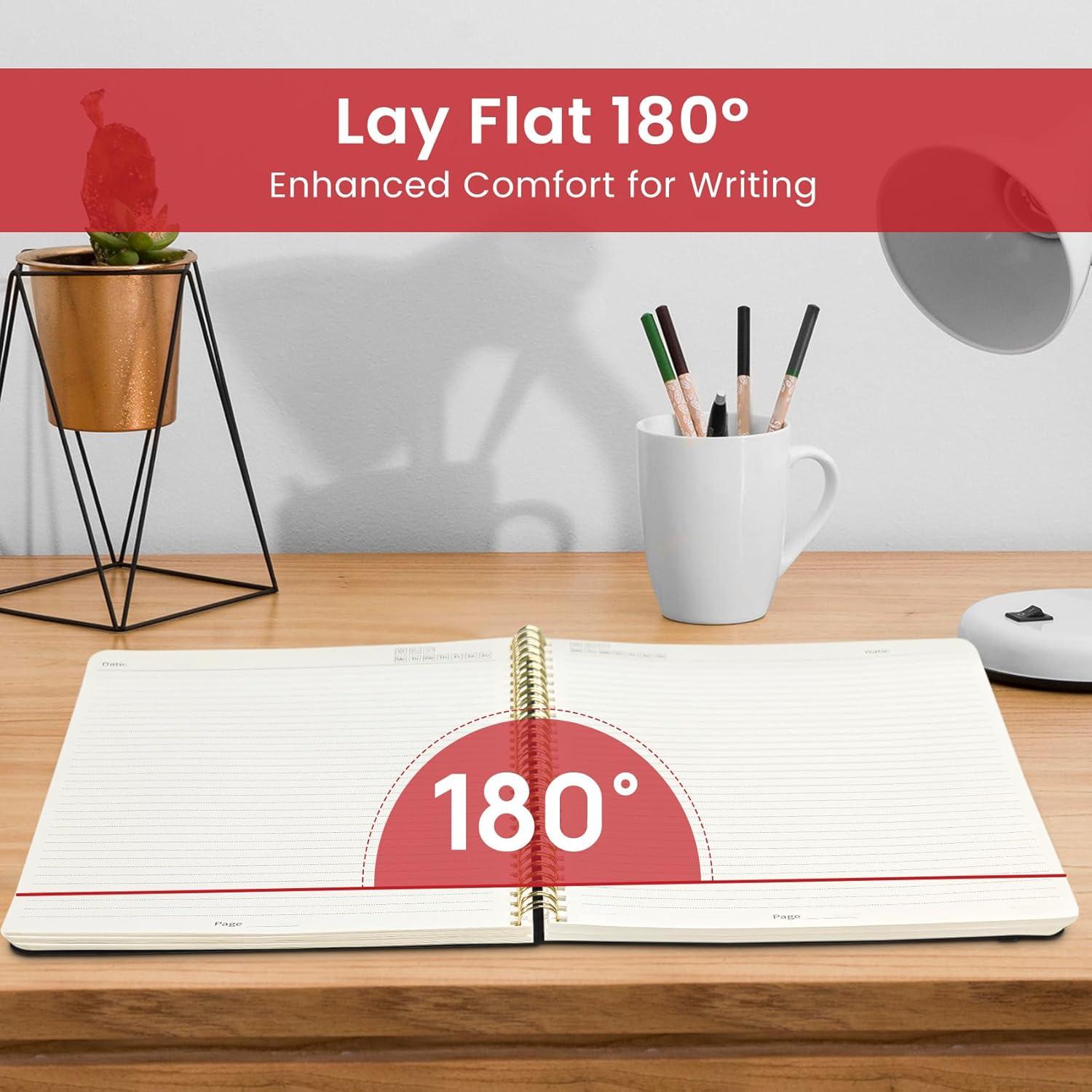 image:imageTaja Spiral Lined Notebook 85x11 Notebooks for Work Large A4 Journal for Women amp Men College Ruled Journaling Notebook for Writing Plastic Cover Spiral Journal PurpleJBlack