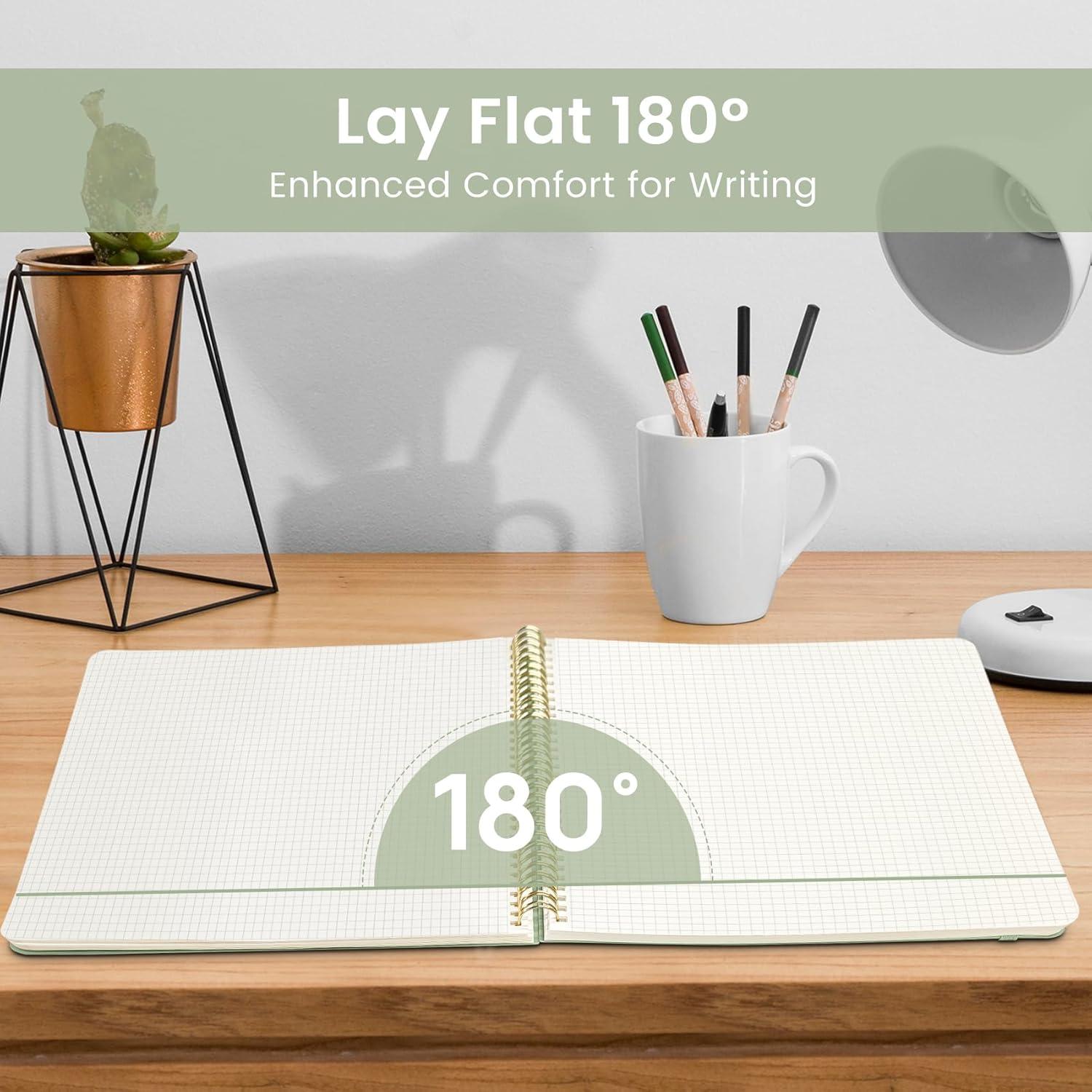 image:imageTaja Spiral Lined Notebook 85x11 Notebooks for Work Large A4 Journal for Women amp Men College Ruled Journaling Notebook for Writing Plastic Cover Spiral Journal PurpleBGreen