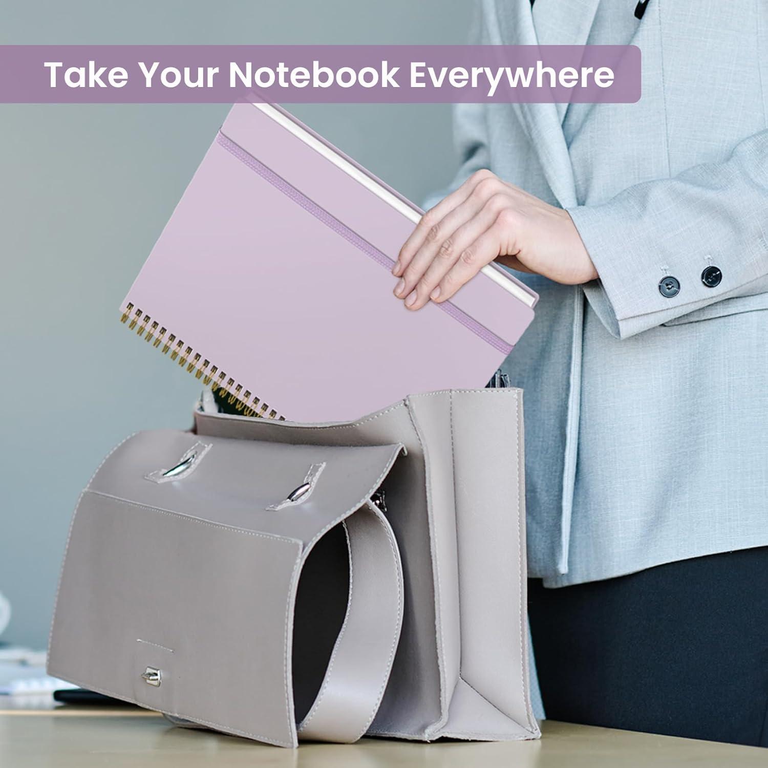 image:imageTaja Spiral Lined Notebook 85x11 Notebooks for Work Large A4 Journal for Women amp Men College Ruled Journaling Notebook for Writing Plastic Cover Spiral Journal PurpleGLilac