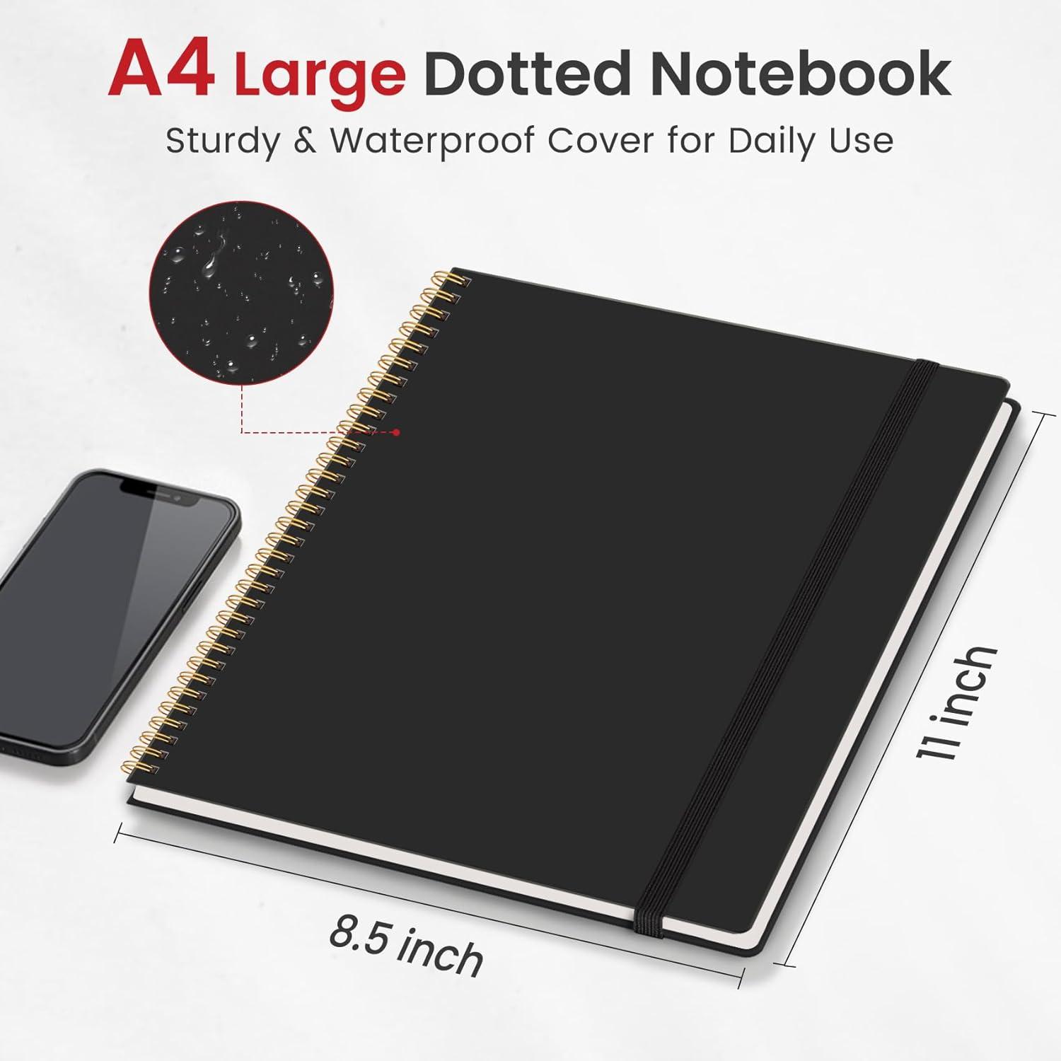 image:imageTaja Spiral Lined Notebook 85x11 Notebooks for Work Large A4 Journal for Women amp Men College Ruled Journaling Notebook for Writing Plastic Cover Spiral Journal PurpleDBlack