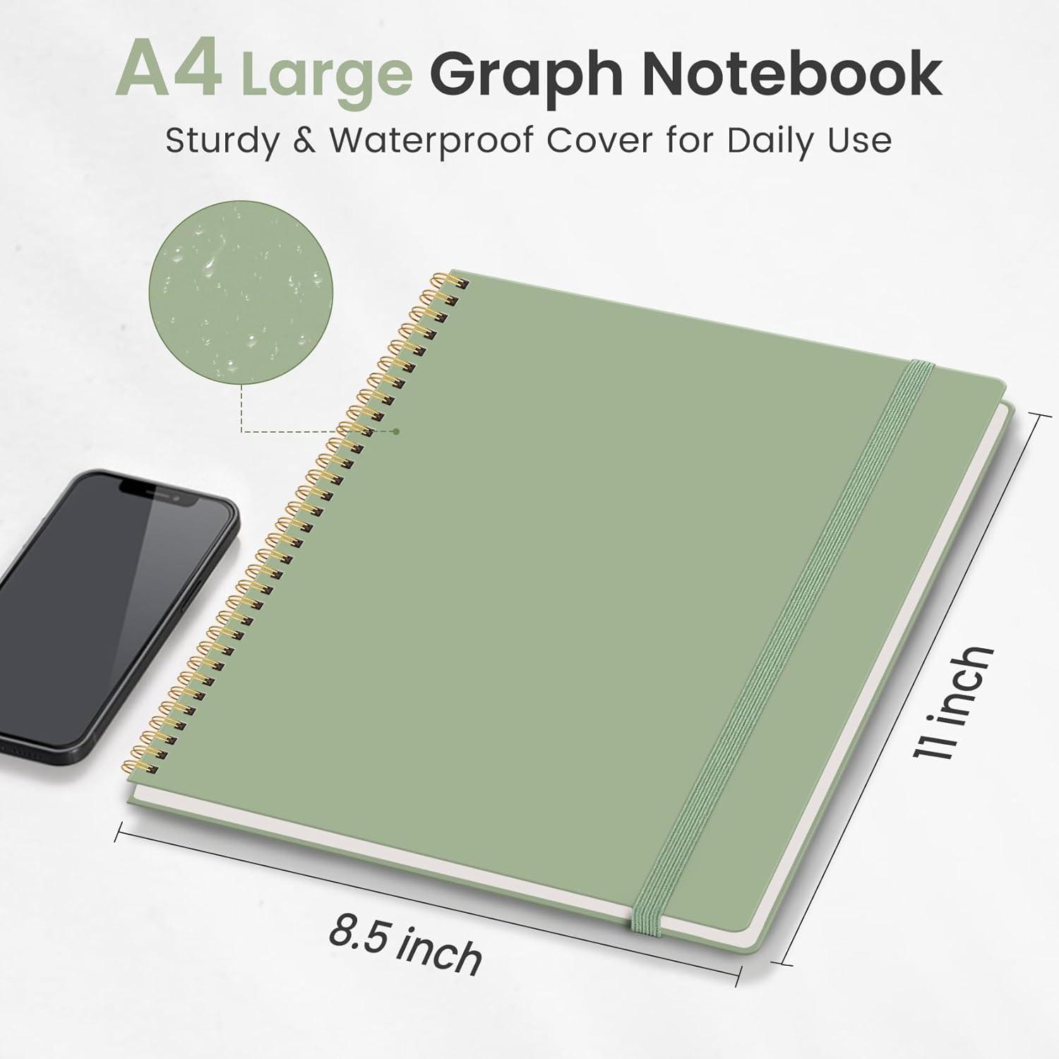 image:imageTaja Spiral Lined Notebook 85x11 Notebooks for Work Large A4 Journal for Women amp Men College Ruled Journaling Notebook for Writing Plastic Cover Spiral Journal PurpleBGreen