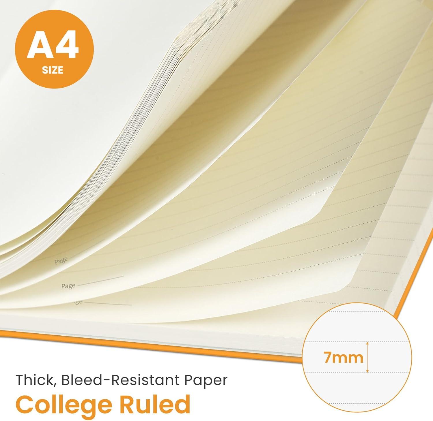 image:imageTaja Spiral Lined Notebook 85x11 Notebooks for Work Large A4 Journal for Women amp Men College Ruled Journaling Notebook for Writing Plastic Cover Spiral Journal PurpleN Yellow