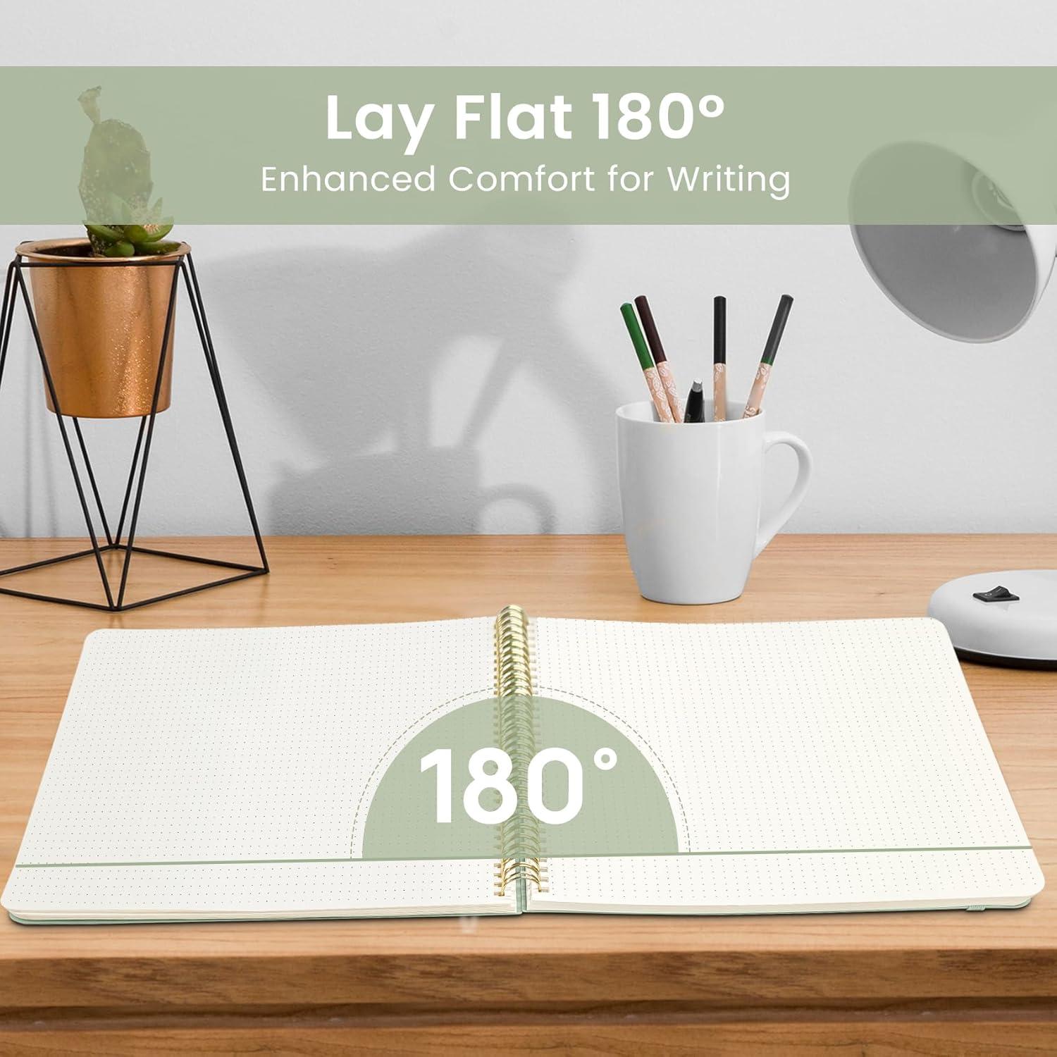 image:imageTaja Spiral Lined Notebook 85x11 Notebooks for Work Large A4 Journal for Women amp Men College Ruled Journaling Notebook for Writing Plastic Cover Spiral Journal PurpleBGreen