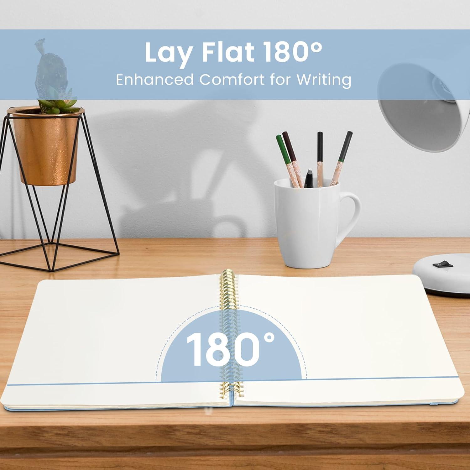 image:imageTaja Spiral Lined Notebook 85x11 Notebooks for Work Large A4 Journal for Women amp Men College Ruled Journaling Notebook for Writing Plastic Cover Spiral Journal PurpleCBlue