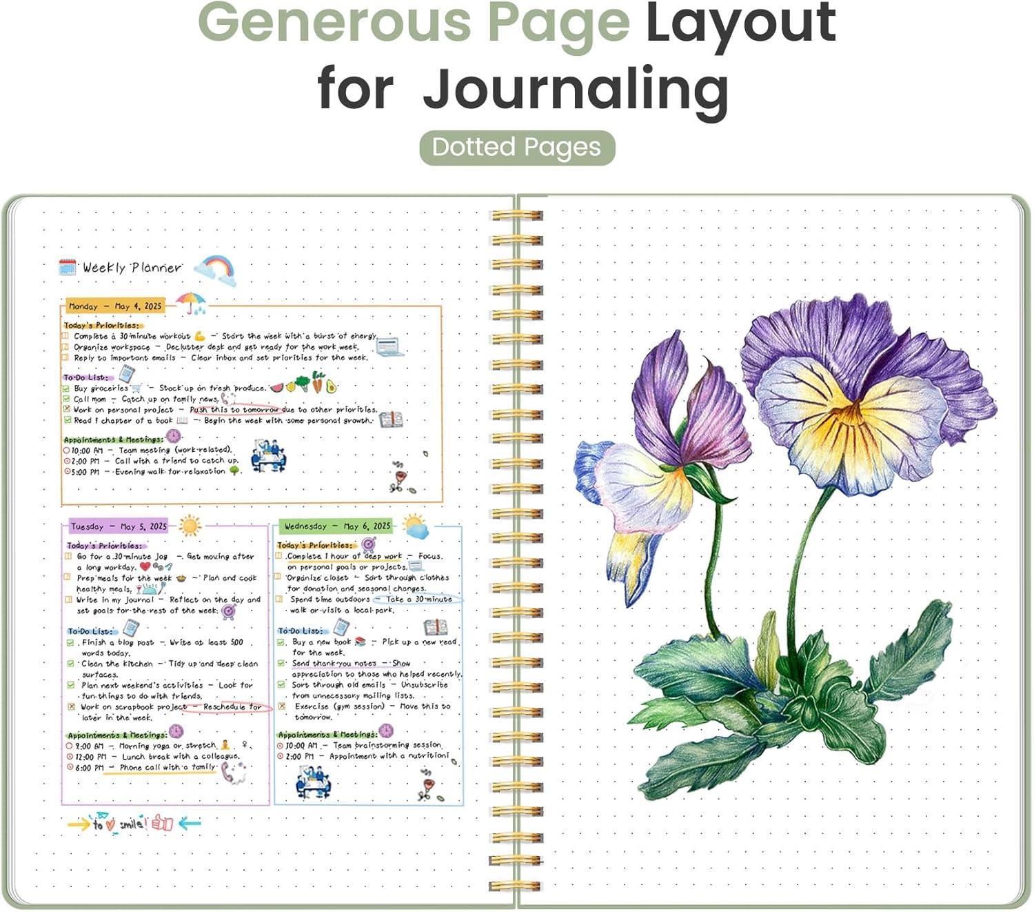 image:imageTaja Spiral Lined Notebook 85x11 Notebooks for Work Large A4 Journal for Women amp Men College Ruled Journaling Notebook for Writing Plastic Cover Spiral Journal PurpleBGreen