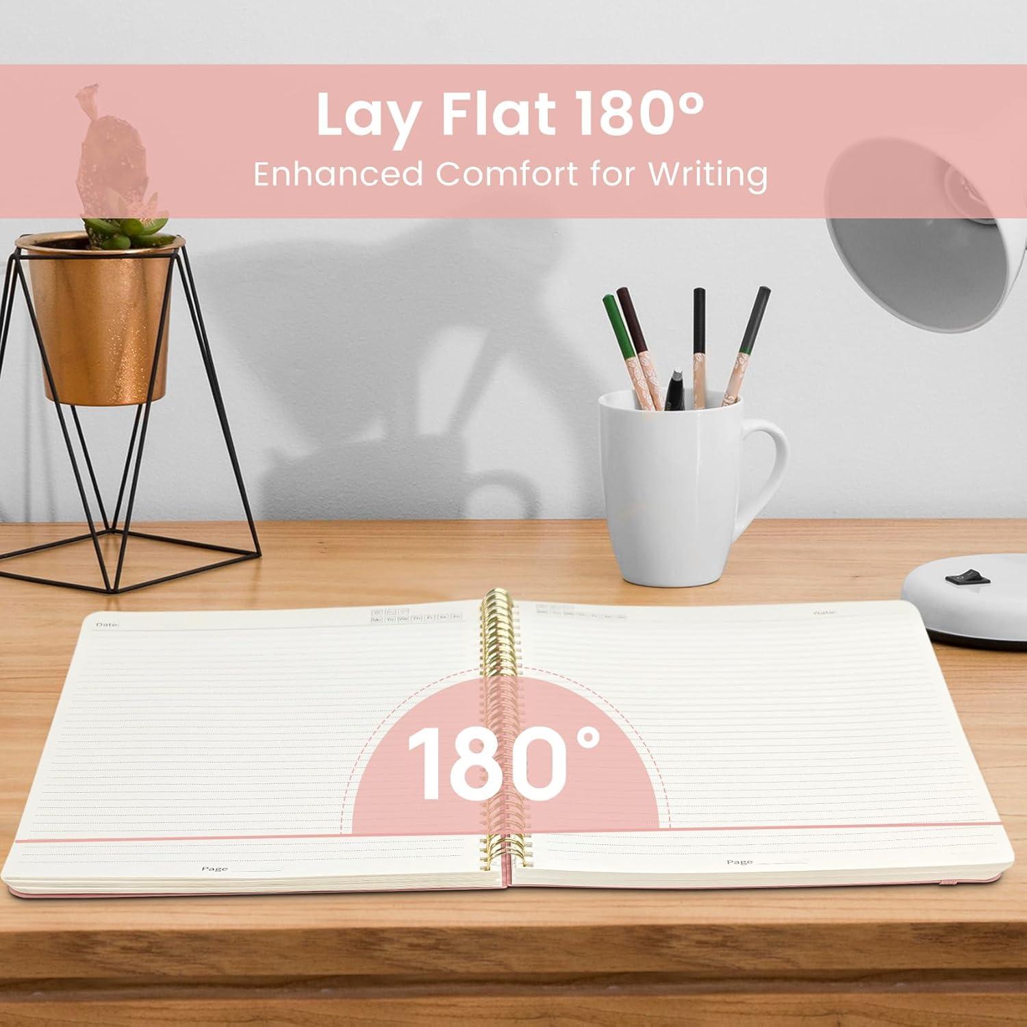 image:imageTaja Spiral Lined Notebook 85x11 Notebooks for Work Large A4 Journal for Women amp Men College Ruled Journaling Notebook for Writing Plastic Cover Spiral Journal PurpleBPink