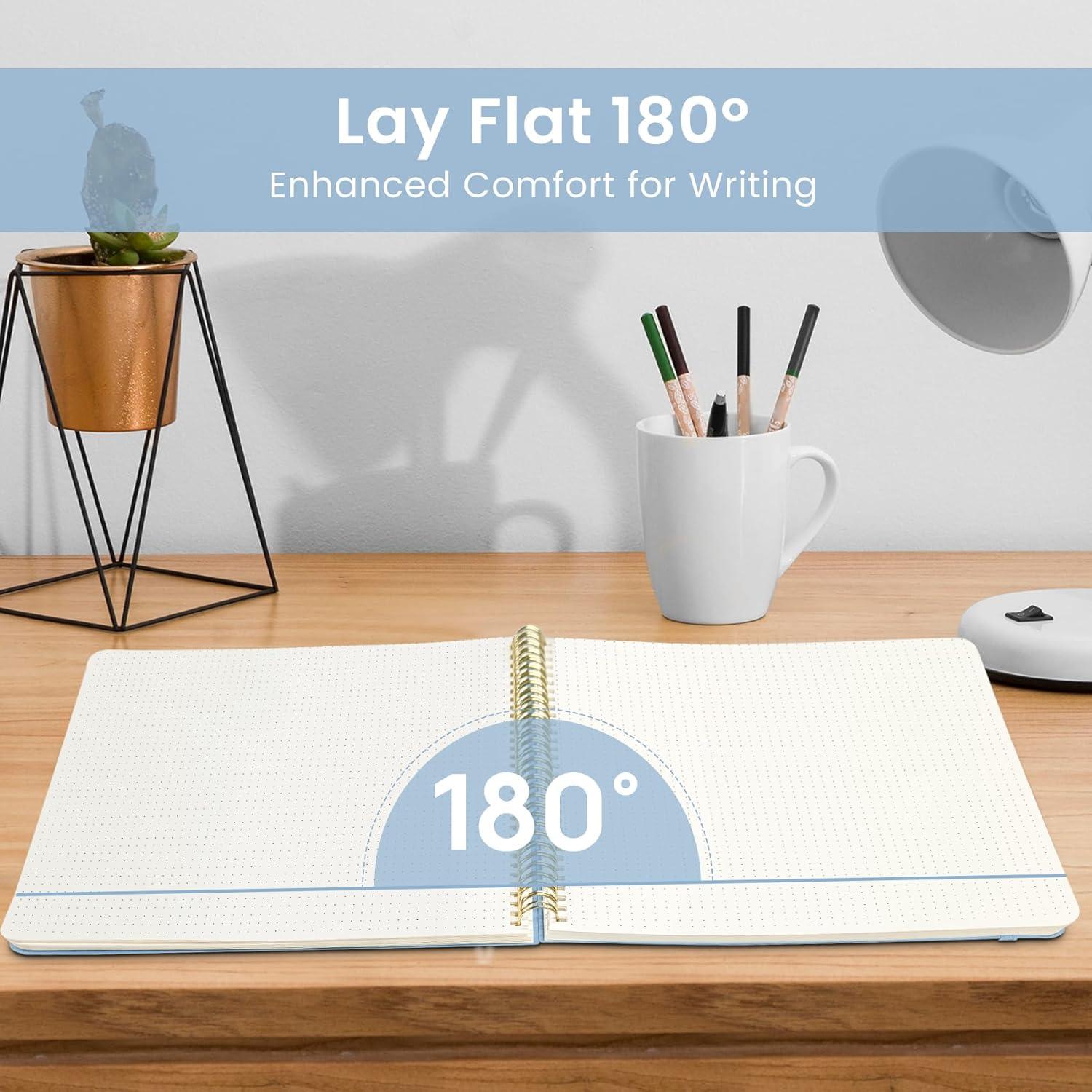 image:imageTaja Spiral Lined Notebook 85x11 Notebooks for Work Large A4 Journal for Women amp Men College Ruled Journaling Notebook for Writing Plastic Cover Spiral Journal PurpleCBlue