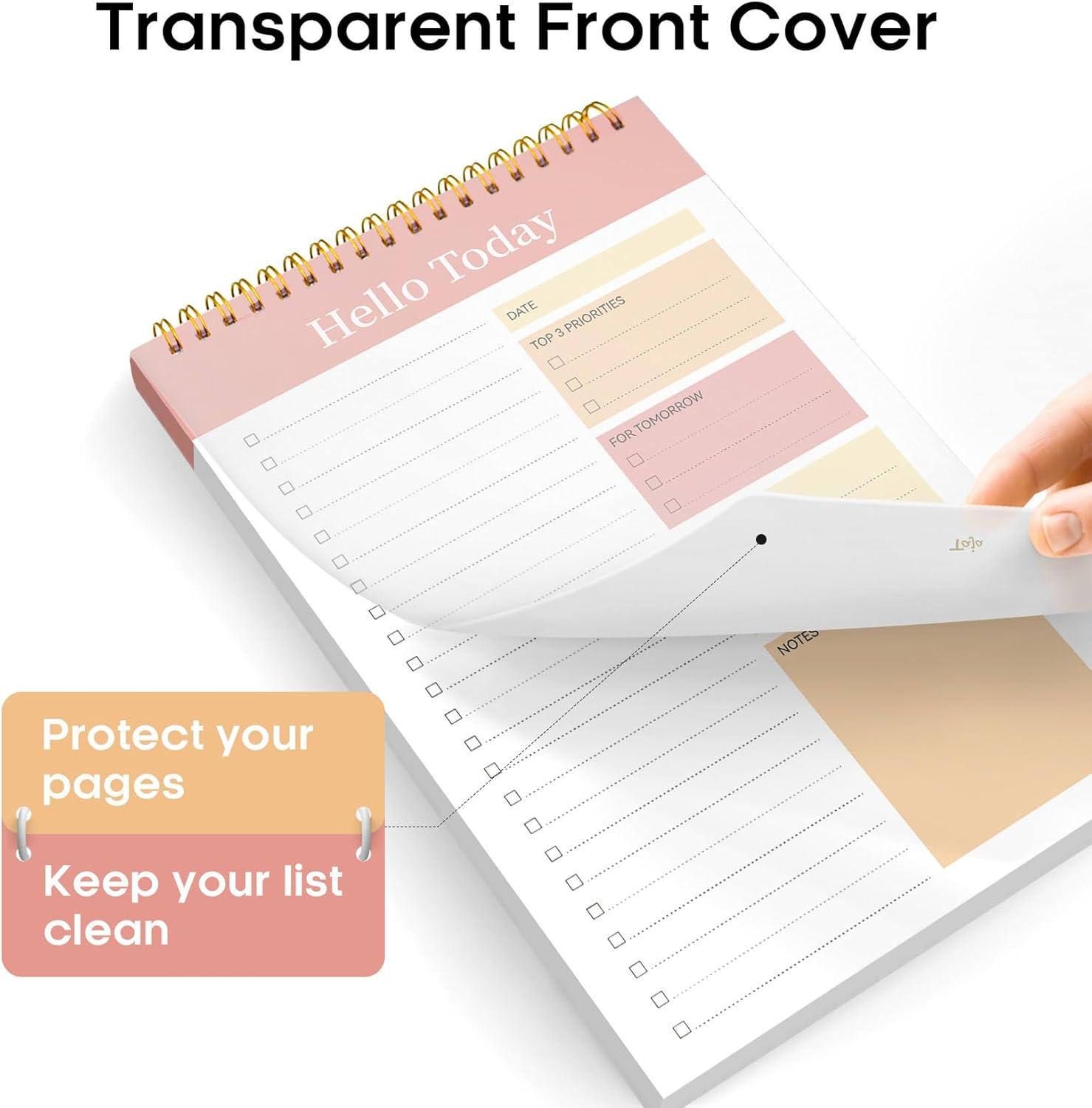image:imageTaja To Do List Notepad To Do List Notebook for Work with 52 Sheets 98 x 65 Undated Daily Planner Perfect for Daily Tasks and Goal Setting Notepad Suitable for Office Home amp School Greenery SwayzPink
