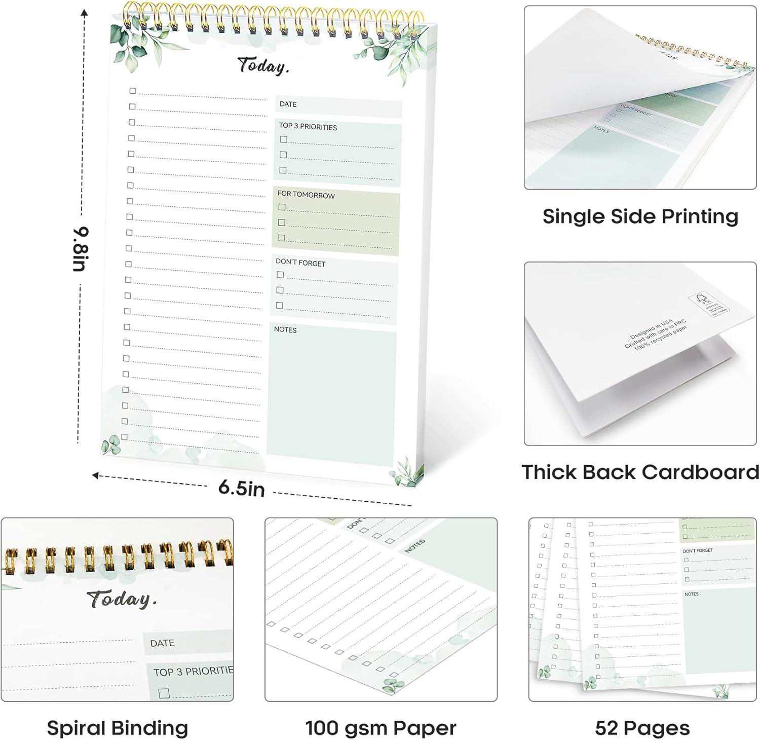 image:imageTaja To Do List Notepad To Do List Notebook for Work with 52 Sheets 98 x 65 Undated Daily Planner Perfect for Daily Tasks and Goal Setting Notepad Suitable for Office Home amp School Greenery SwaydNature
