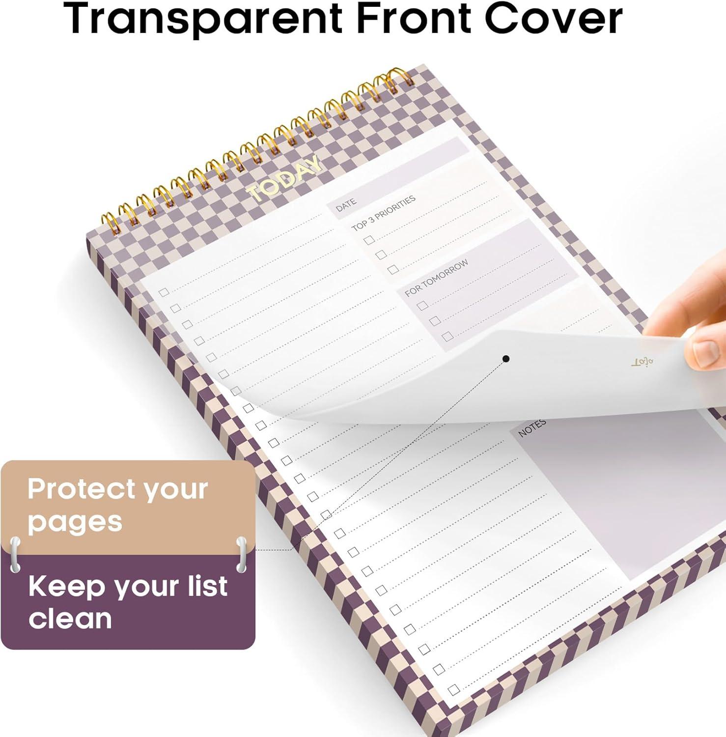 image:imageTaja To Do List Notepad To Do List Notebook for Work with 52 Sheets 98 x 65 Undated Daily Planner Perfect for Daily Tasks and Goal Setting Notepad Suitable for Office Home amp School Greenery SwayzLilac Checkered