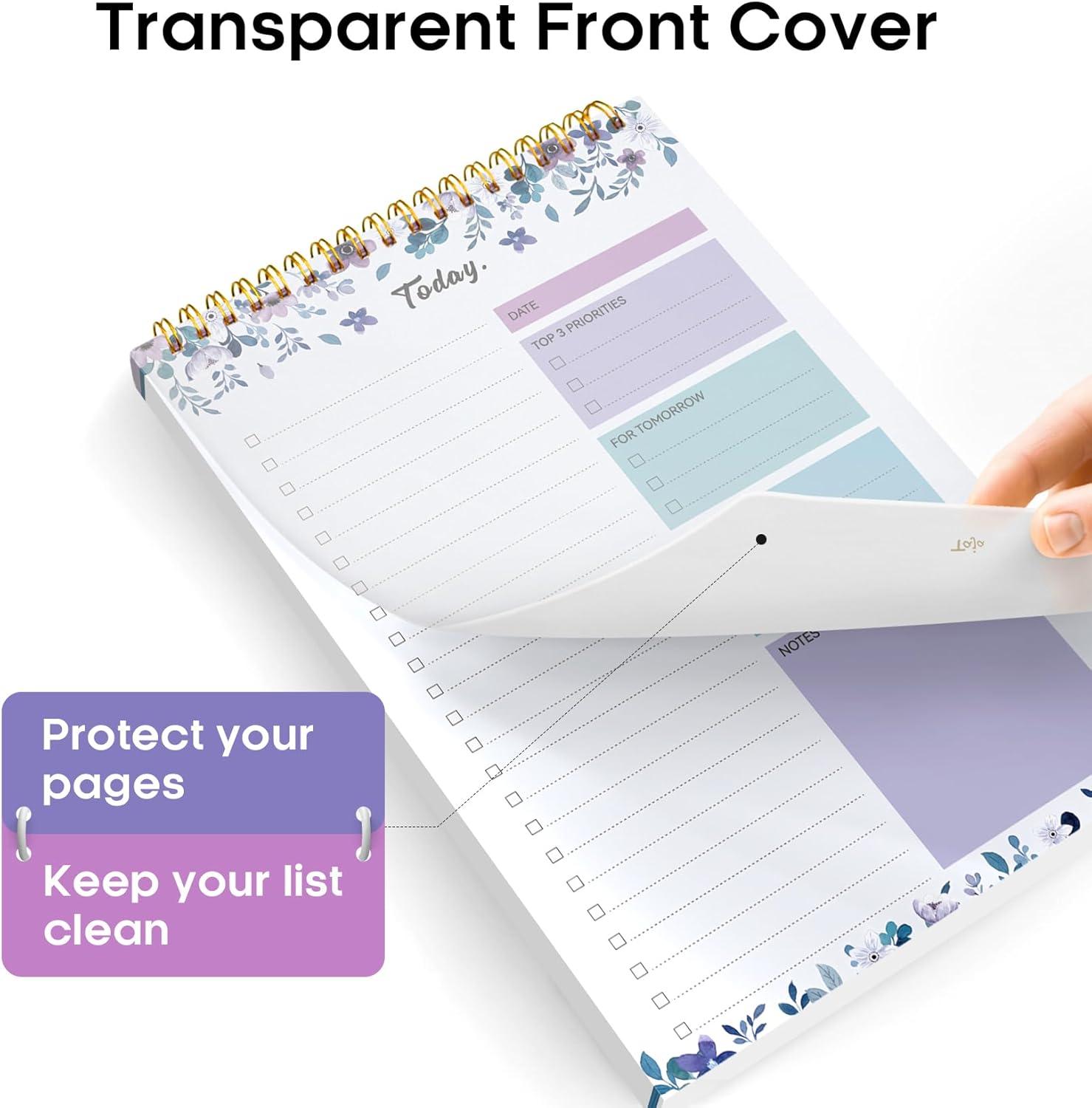 image:imageTaja To Do List Notepad To Do List Notebook for Work with 52 Sheets 98 x 65 Undated Daily Planner Perfect for Daily Tasks and Goal Setting Notepad Suitable for Office Home amp School Greenery SwayfVioletBloom