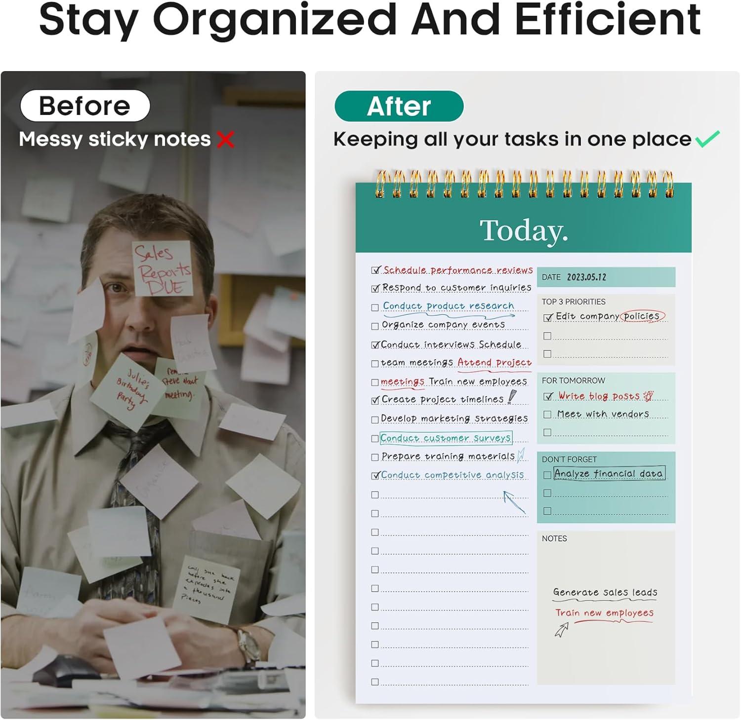 image:imageTaja To Do List Notepad To Do List Notebook for Work with 52 Sheets 98 x 65 Undated Daily Planner Perfect for Daily Tasks and Goal Setting Notepad Suitable for Office Home amp School Greenery SwayaGreenery Sway