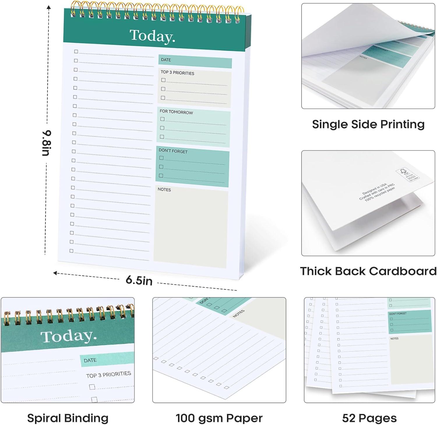 image:imageTaja To Do List Notepad To Do List Notebook for Work with 52 Sheets 98 x 65 Undated Daily Planner Perfect for Daily Tasks and Goal Setting Notepad Suitable for Office Home amp School Greenery SwayaGreenery Sway