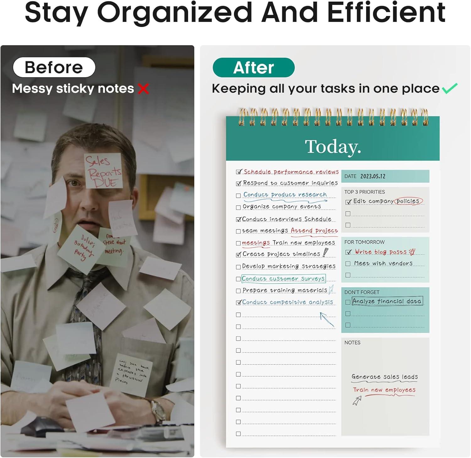 image:imageTaja To Do List Notepad To Do List Notebook for Work with 52 Sheets 98 x 65 Undated Daily Planner Perfect for Daily Tasks and Goal Setting Notepad Suitable for Office Home amp School Greenery SwayaGreenery Sway