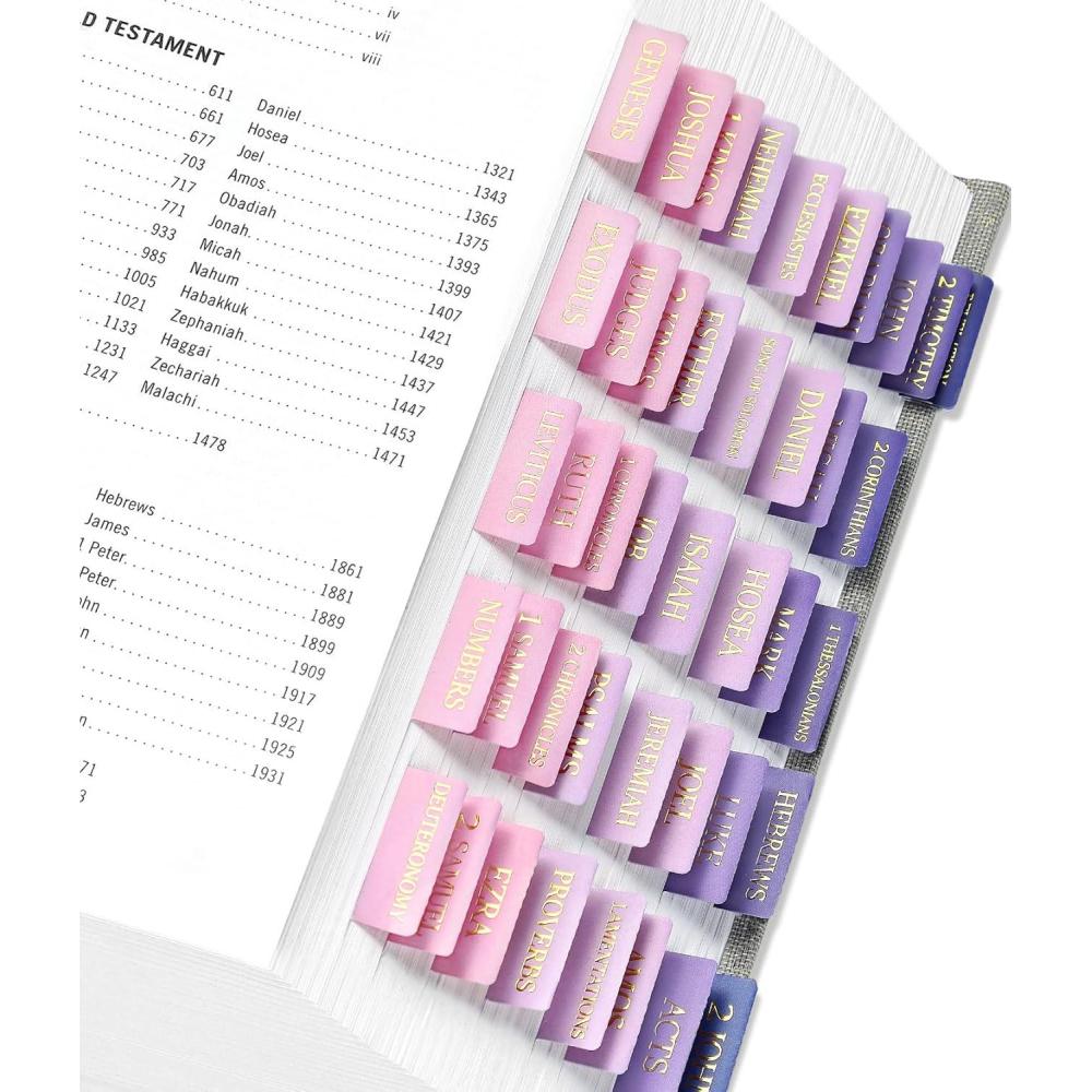 image:imageBible Tabs for Women amp Men Laminated Bible Tabs for Study Bible Large Print Neutral Bible Tabs for Easy Navigation Boho Theme Bible Index TabsEviolet Ombre