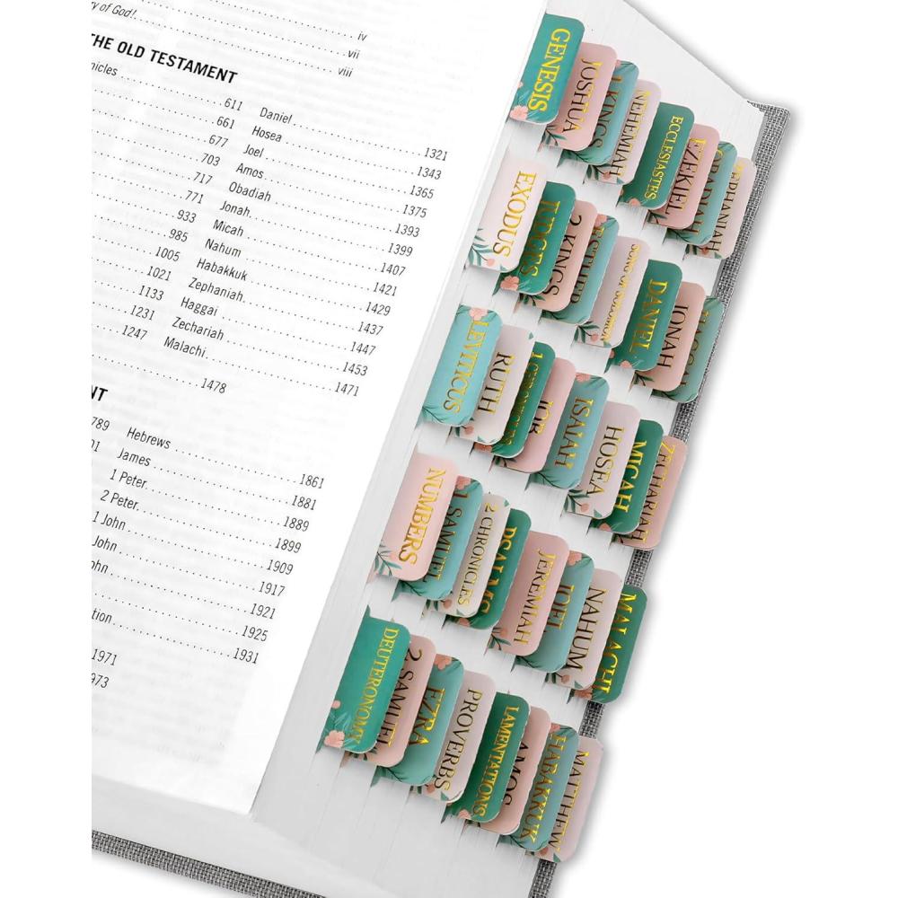 image:imageBible Tabs for Women amp Men Laminated Bible Tabs for Study Bible Large Print Neutral Bible Tabs for Easy Navigation Boho Theme Bible Index TabsNcottage Floral