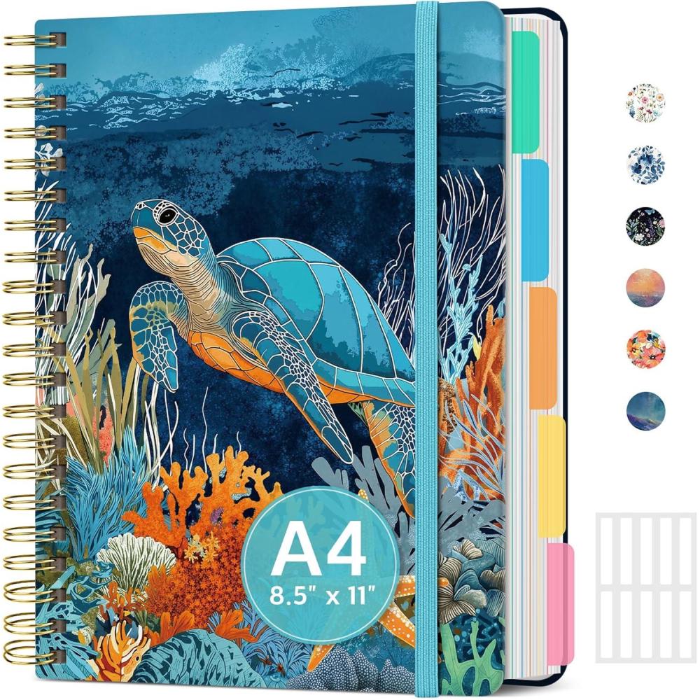 image:imageLarge Spiral Lined Notebooks for Work with Removable Dividers amp Tabs 85x11 Pretty Hardcover 5 Subject Notebook Journal for Women College Ruled Perfect for Study amp Office Organization 280 PagesWildflowersN Deep Bearings