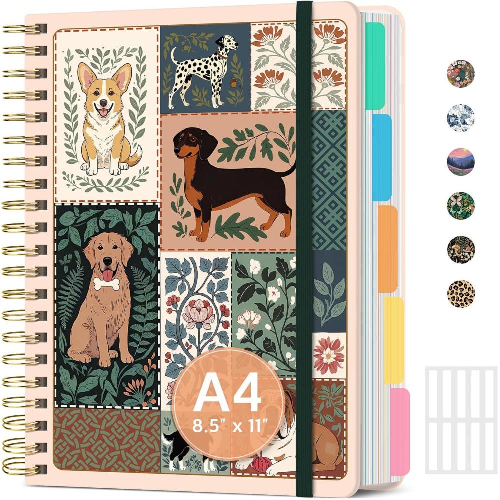 image:imageLarge Spiral Notebook with Dividers amp Tabs 85 x 11 Hardcover 5 Subject Notebook for Work 280 pages College Ruled Cute Journal for Women Perfect for Study amp Office Note Taking GardenVLoyal Friends