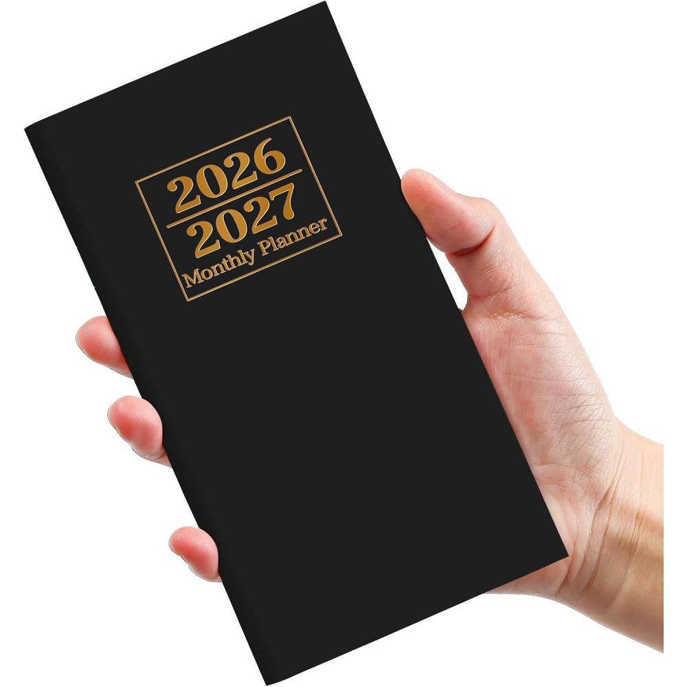 image:imagePocket Calendar 20262027 for Purse Two Year Monthly Planner Pocket Size Jan 2026 to Dec 2027 Monthly Planner Small Size 65 x 35 Color SplashABlack