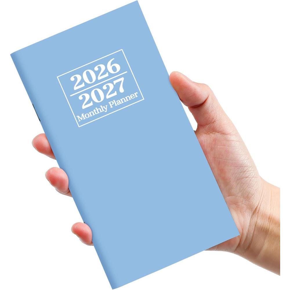 image:imagePocket Calendar 20262027 for Purse Two Year Monthly Planner Pocket Size Jan 2026 to Dec 2027 Monthly Planner Small Size 65 x 35 Color SplashCBlue