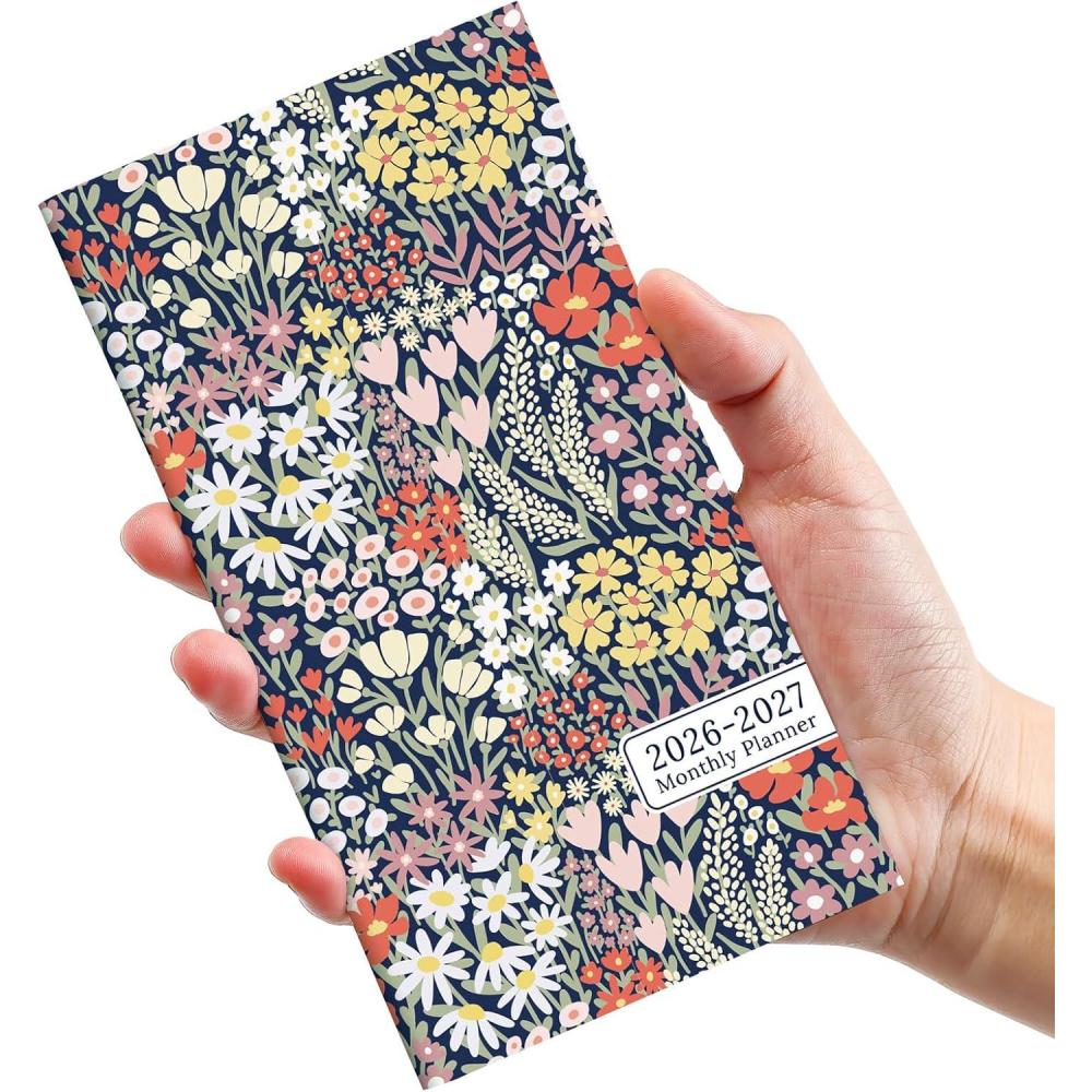 image:imagePocket Calendar 20262027 for Purse Two Year Monthly Planner Pocket Size Jan 2026 to Dec 2027 Monthly Planner Small Size 65 x 35 Color SplashGPetite Blooms