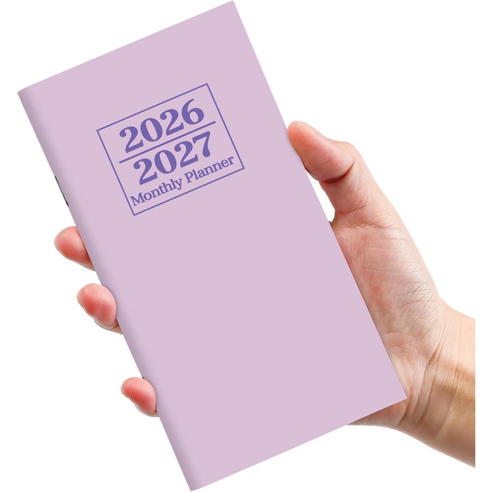 image:imagePocket Calendar 20262027 for Purse Two Year Monthly Planner Pocket Size Jan 2026 to Dec 2027 Monthly Planner Small Size 65 x 35 Color SplashKPurple