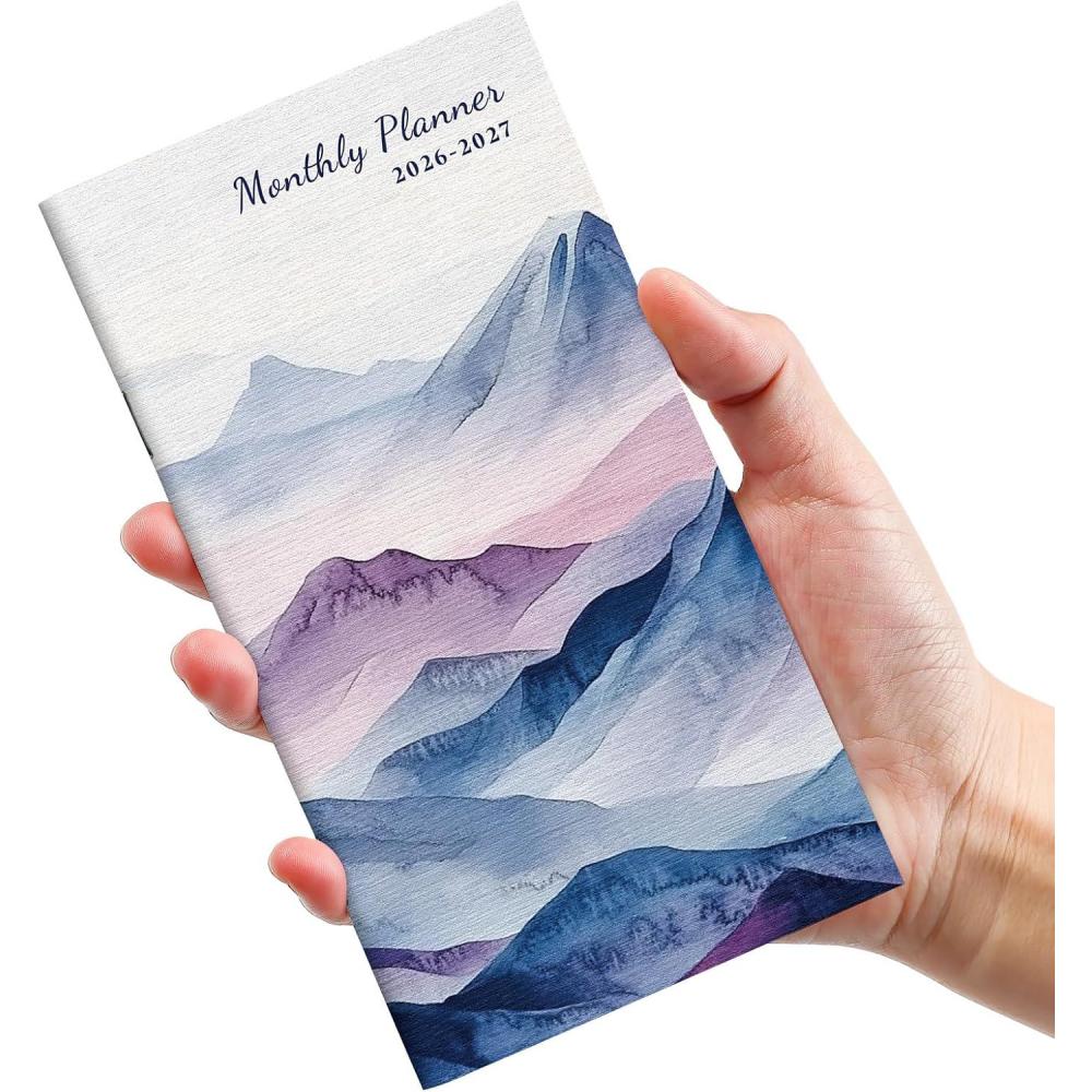 image:imagePocket Calendar 20262027 for Purse Two Year Monthly Planner Pocket Size Jan 2026 to Dec 2027 Monthly Planner Small Size 65 x 35 Color SplashODistant Peaks
