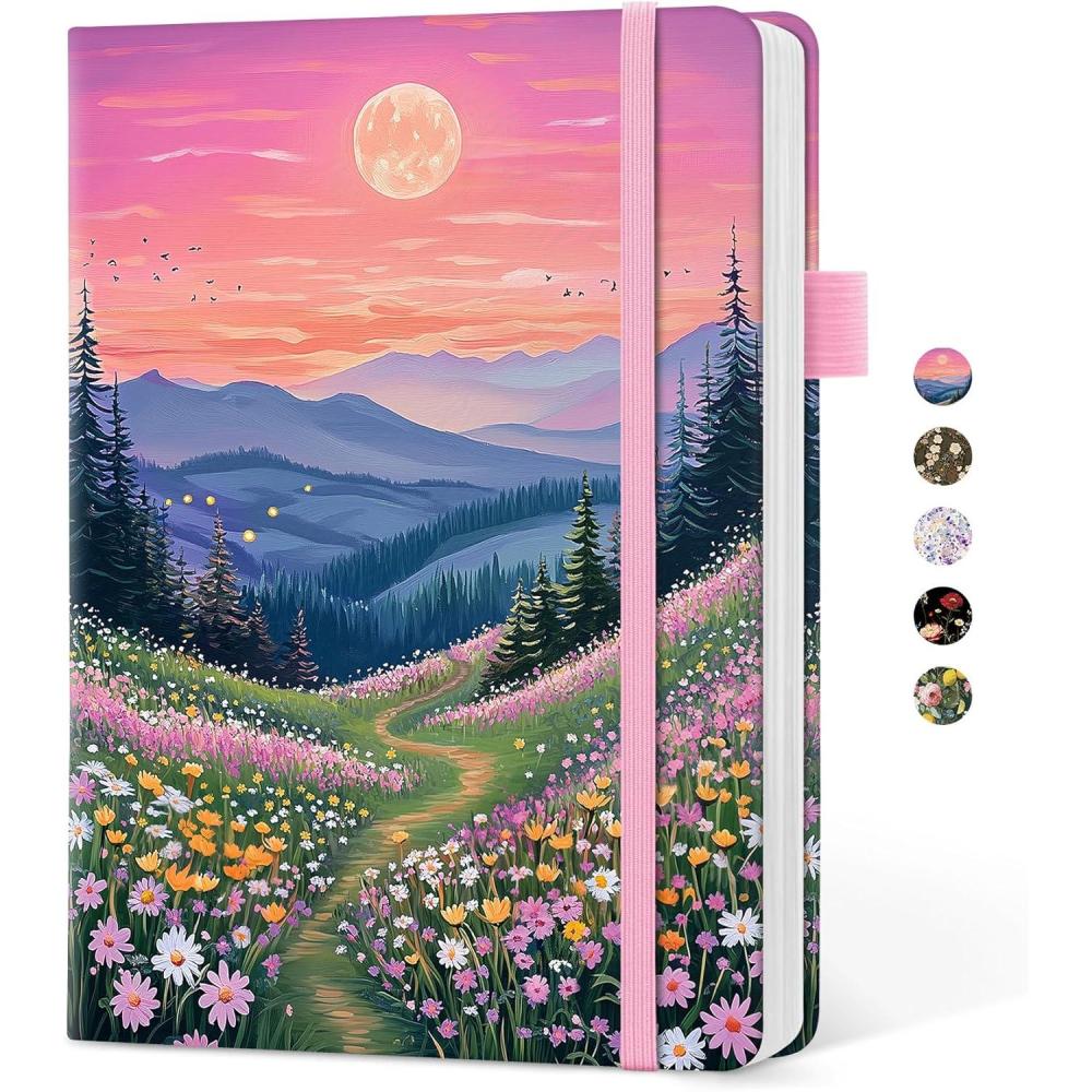 image:imageTaja Aesthetic Lined Journal for Women Pretty 6 x 8 Notebook for Work amp Note with 160 College Ruled Pages Hardcover Leather Notebook for Journaling Note Taking Bible Study Dreamscape HillsBDreamscape Hills