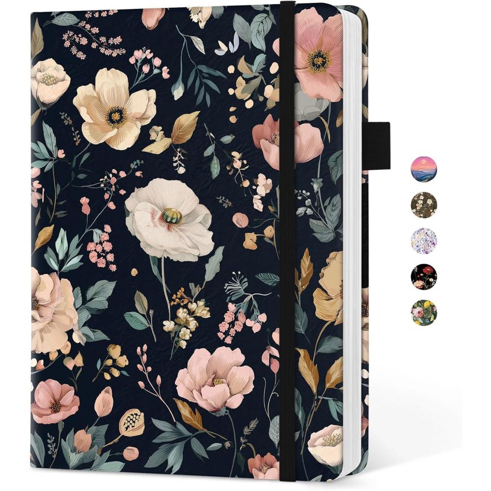 image:imageTaja Aesthetic Lined Journal for Women Pretty 6 x 8 Notebook for Work amp Note with 160 College Ruled Pages Hardcover Leather Notebook for Journaling Note Taking Bible Study Dreamscape HillsLEvening Petals