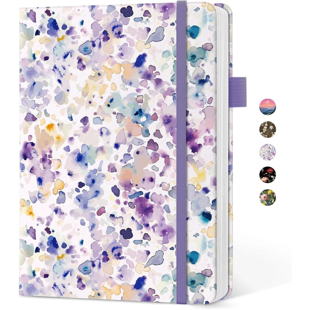 image:imageTaja Aesthetic Lined Journal for Women Pretty 6 x 8 Notebook for Work amp Note with 160 College Ruled Pages Hardcover Leather Notebook for Journaling Note Taking Bible Study Dreamscape HillsBPurple Blocks