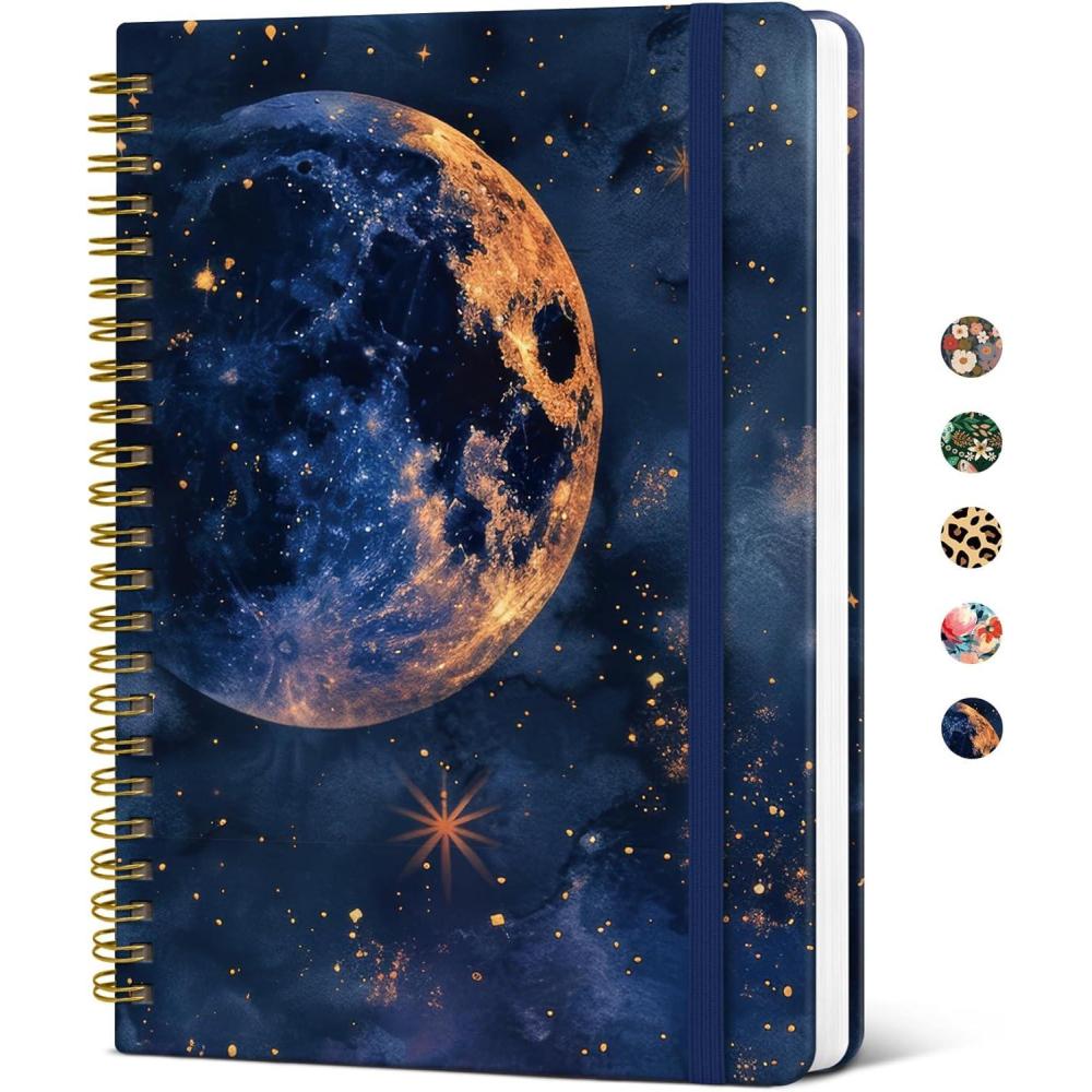 image:imageTaja Lined Spiral Journal Notebook for Women A5 Cute College Ruled Hardcover Notebook for Work amp Note Taking Pretty Journal for Writing 140 Pages Flower GardenjLunar Light