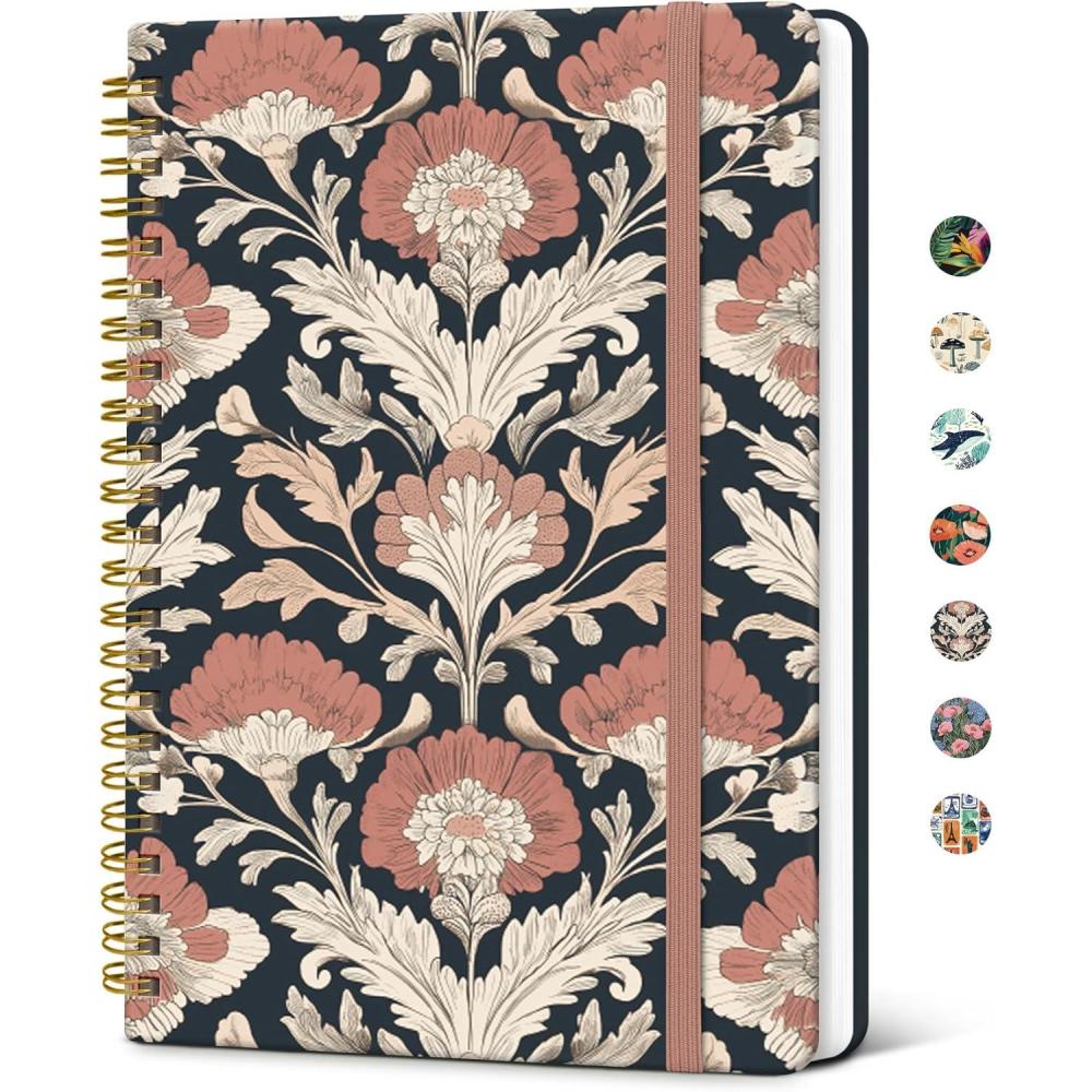 image:imageTaja Lined Spiral Journal Notebook for Women A5 Cute College Ruled Hardcover Notebook for Work amp Note Taking Pretty Journal for Writing 140 Pages Flower GardentPainted Poppies