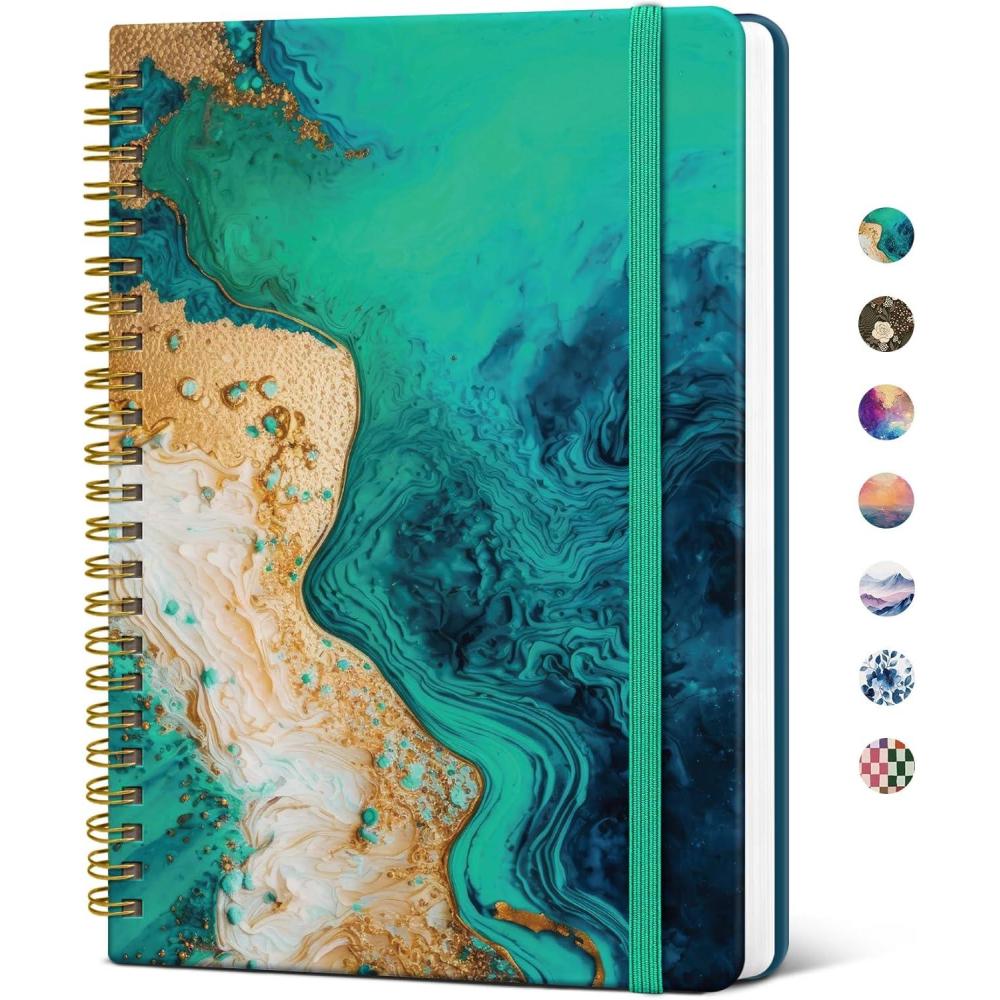 image:imageTaja Lined Spiral Journal Notebook for Women A5 Cute College Ruled Hardcover Notebook for Work amp Note Taking Pretty Journal for Writing 140 Pages Flower GardenbEmerald Shores