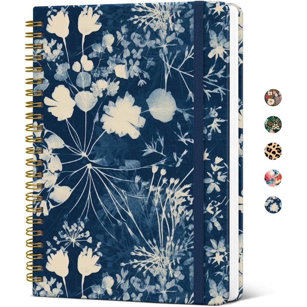 image:imageTaja Lined Spiral Journal Notebook for Women A5 Cute College Ruled Hardcover Notebook for Work amp Note Taking Pretty Journal for Writing 140 Pages Flower GardeniRustic Bloom