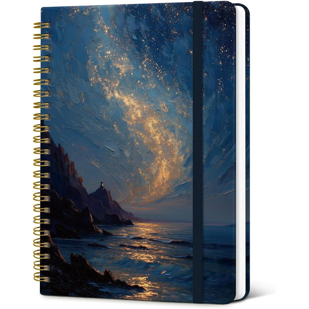image:imageTaja Lined Spiral Journal Notebook for Women Pretty College Ruled Notebook for Work amp Note Taking A5 Hardcover Journal for Writing Cute Aesthetic 140 Pages ButterflyGGolden Tide