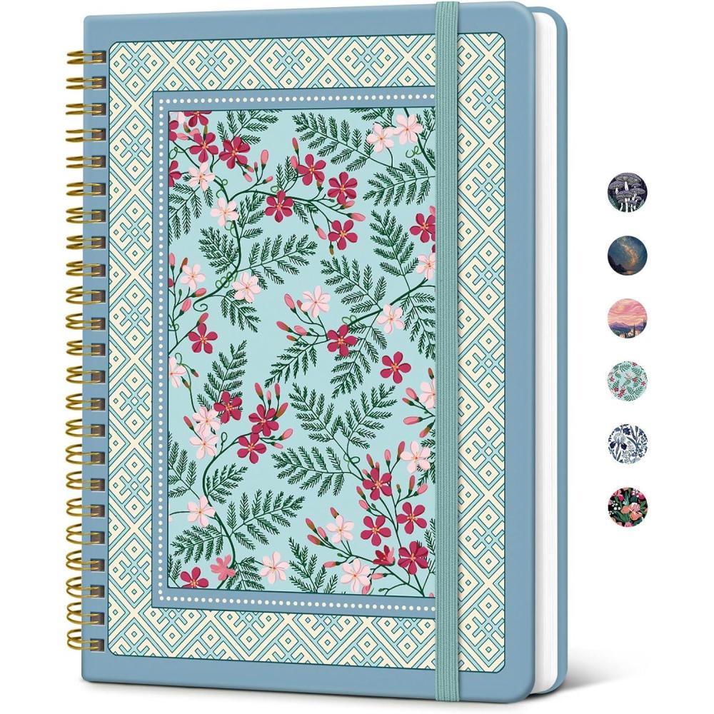 image:imageTaja Lined Spiral Journal Notebook for Women Pretty College Ruled Notebook for Work amp Note Taking A5 Hardcover Journal for Writing Cute Aesthetic 140 Pages ButterflyMSpring Lattice