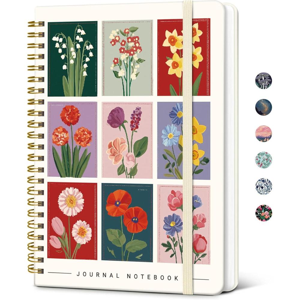 image:imageTaja Lined Spiral Journal Notebook for Women Pretty College Ruled Notebook for Work amp Note Taking A5 Hardcover Journal for Writing Cute Aesthetic 140 Pages ButterflyBFloral Gallery