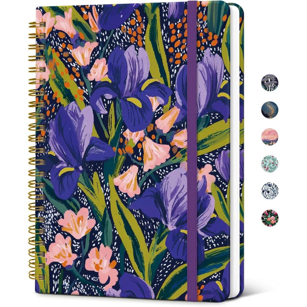 image:imageTaja Lined Spiral Journal Notebook for Women Pretty College Ruled Notebook for Work amp Note Taking A5 Hardcover Journal for Writing Cute Aesthetic 140 Pages ButterflyHPetal Rhythm