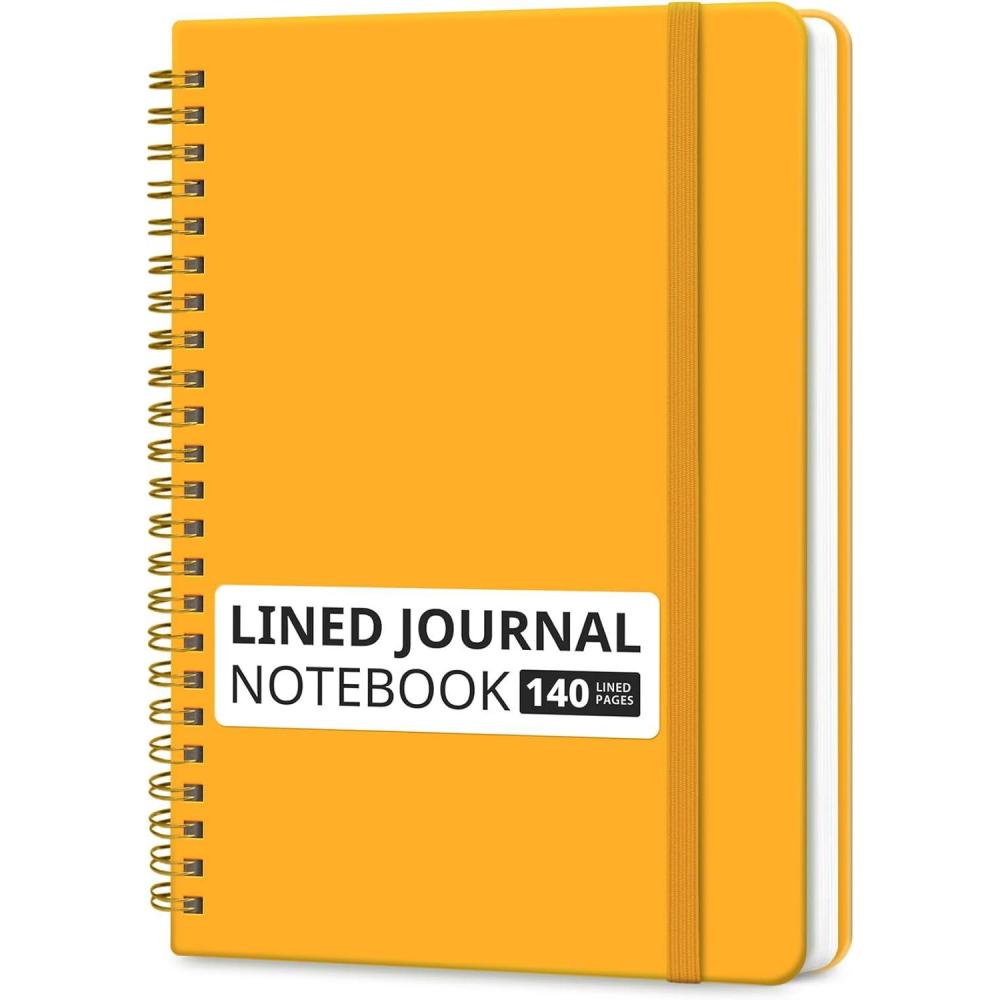 image:imageTaja Lined Spiral Journal Notebook for Women amp Men 140 Pages College Ruled Hardcover Notebook for Work amp Note Taking Journals for Writing A557 x 79 GreenHYellow