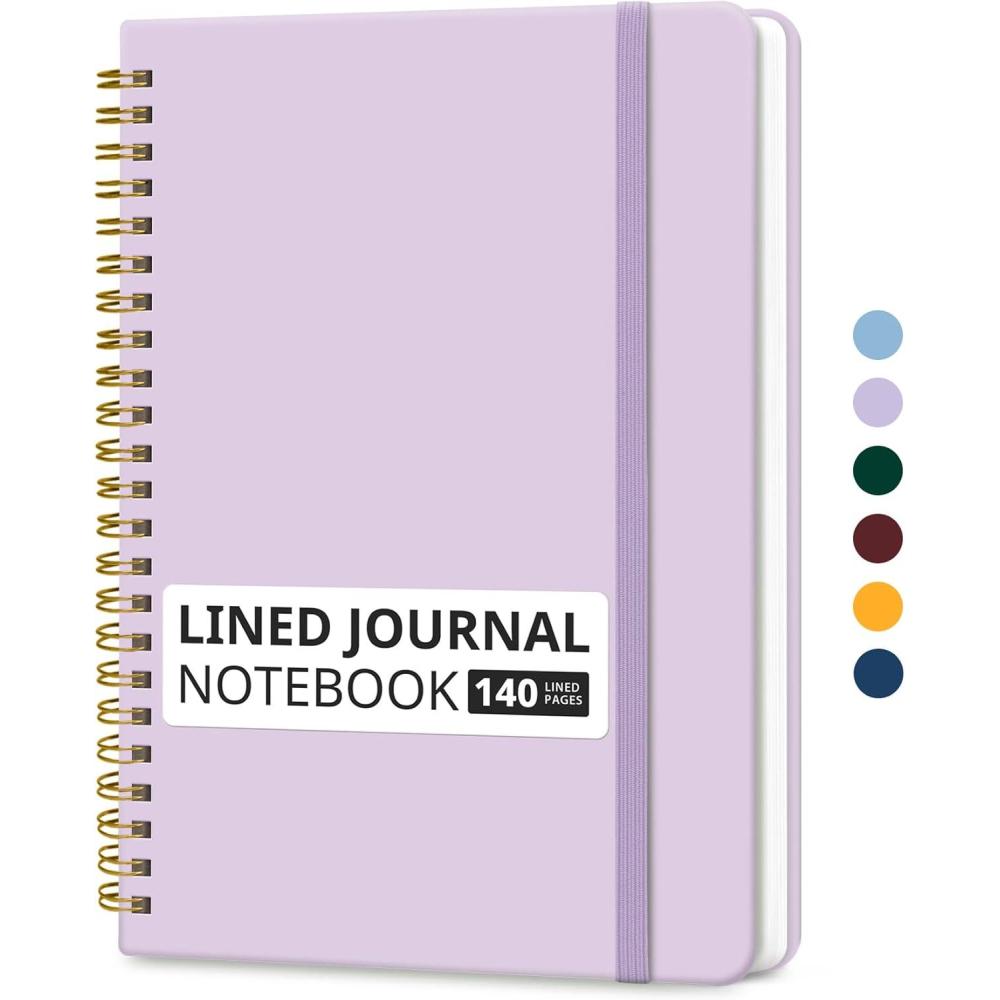 image:imageTaja Lined Spiral Journal Notebook for Women amp Men 140 Pages College Ruled Hardcover Notebook for Work amp Note Taking Journals for Writing A557 x 79 GreenEPurple
