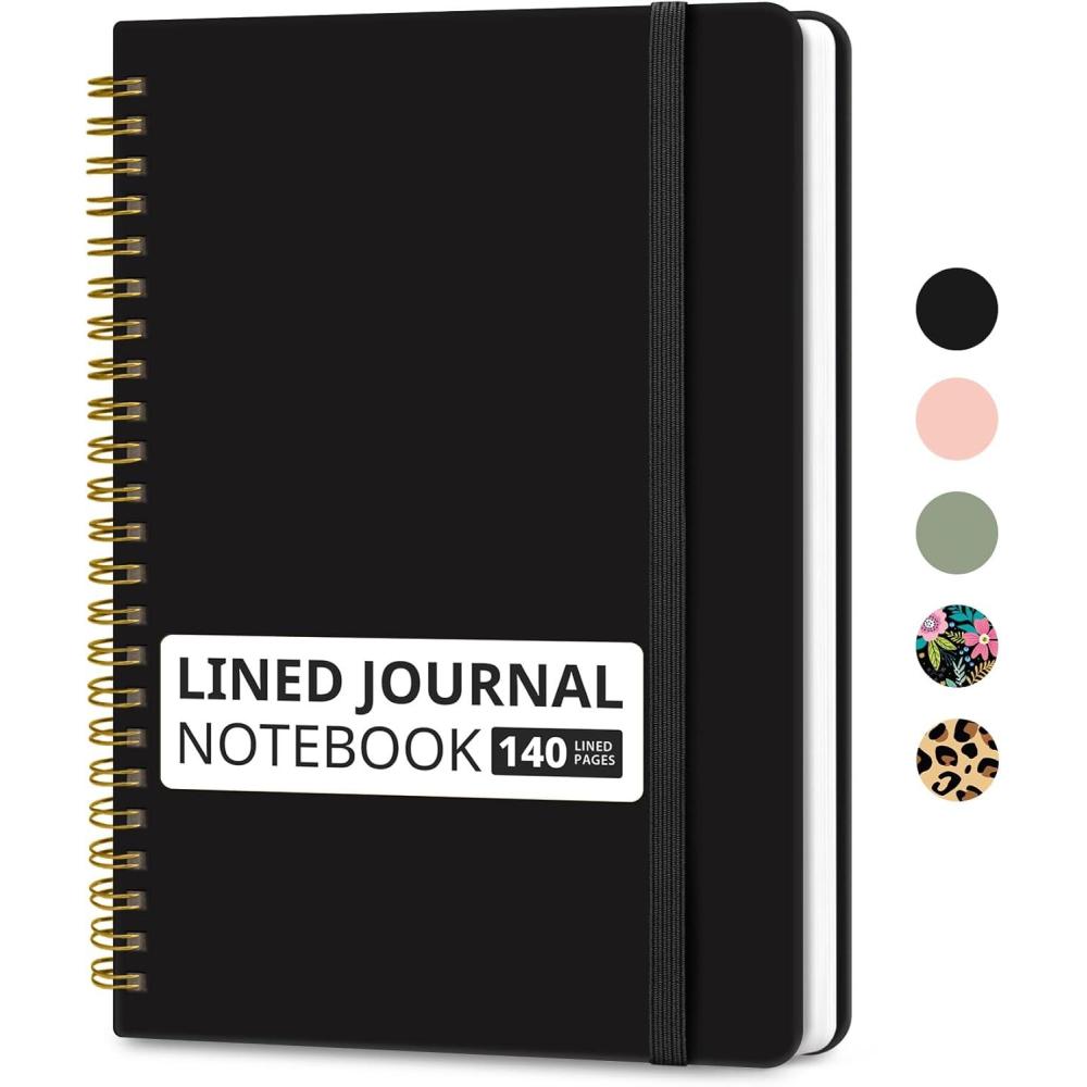 image:imageTaja Lined Spiral Journal Notebook for Women amp Men 140 Pages College Ruled Hardcover Notebook for Work amp Note Taking Journals for Writing A557 x 79 GreenCBlack