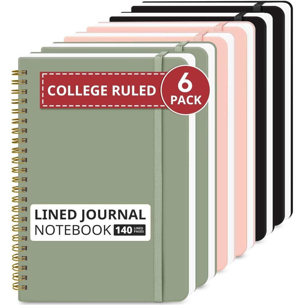 image:imageTaja Lined Spiral Journal Notebook for Women amp Men 140 Pages College Ruled Hardcover Notebook for Work amp Note Taking Journals for Writing A557 x 79 GreenZMulti