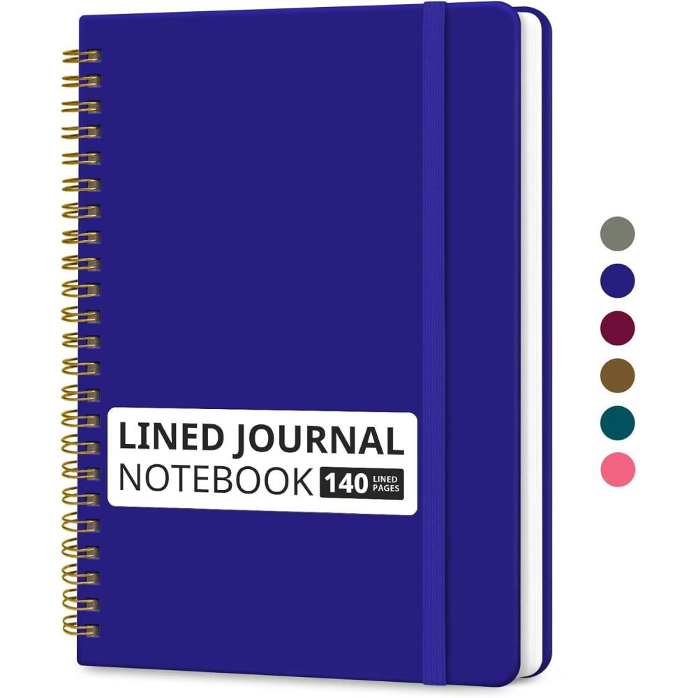 image:imageTaja Lined Spiral Journal Notebook for Women amp Men 140 Pages College Ruled Hardcover Notebook for Work amp Note Taking Journals for Writing A557 x 79 GreenVDeep Blue