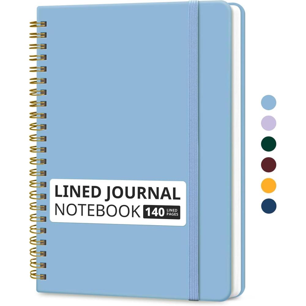 image:imageTaja Lined Spiral Journal Notebook for Women amp Men 140 Pages College Ruled Hardcover Notebook for Work amp Note Taking Journals for Writing A557 x 79 GreenDBlue