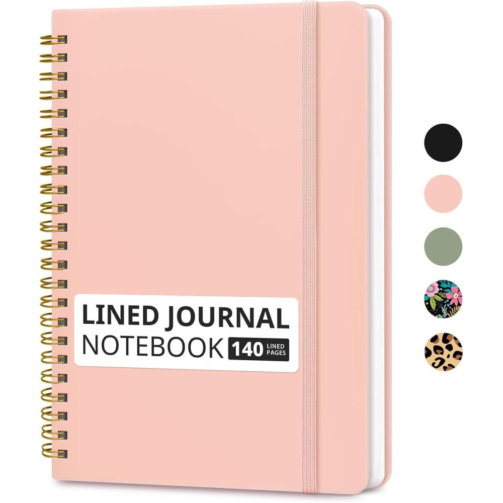 image:imageTaja Lined Spiral Journal Notebook for Women amp Men 140 Pages College Ruled Hardcover Notebook for Work amp Note Taking Journals for Writing A557 x 79 GreenBPink